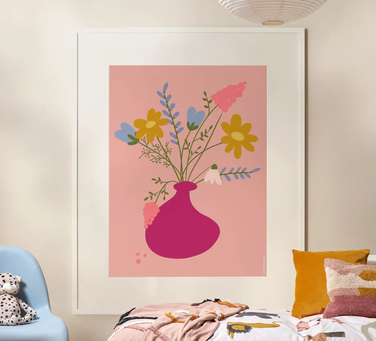 Ciao bellissimi fiori rosa carta hahnemühle da Mint Illustrations The Cozies
