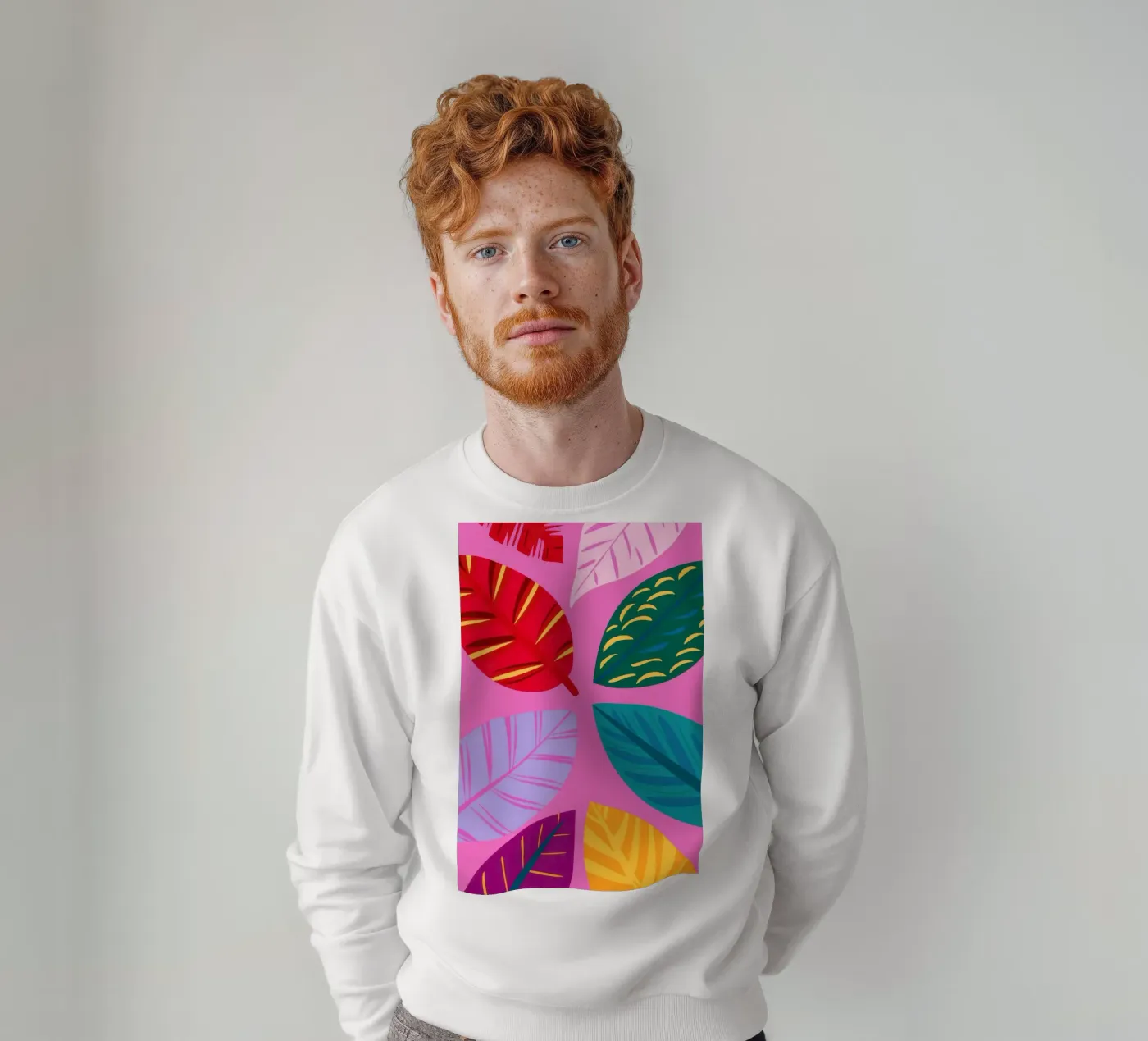 Motivo a foglie rosa felpa da Lune Dreams