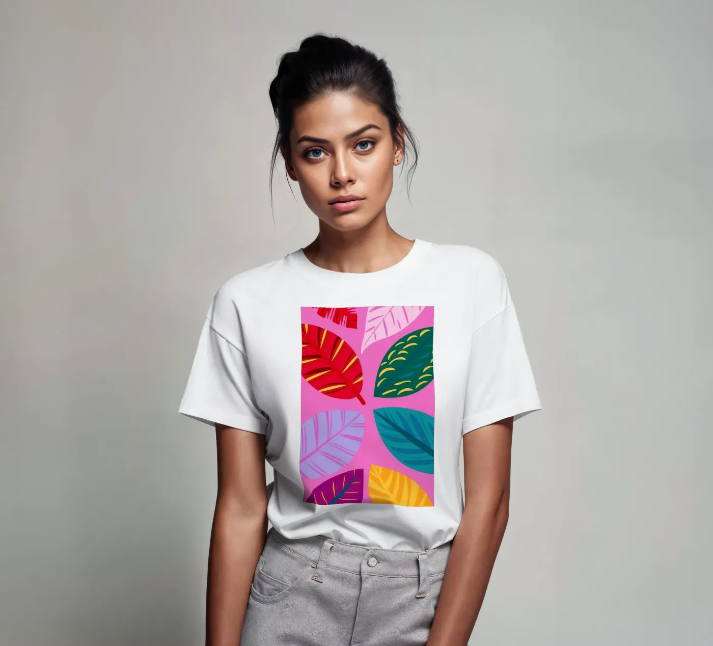Motivo a foglie rosa t-shirt da Lune Dreams