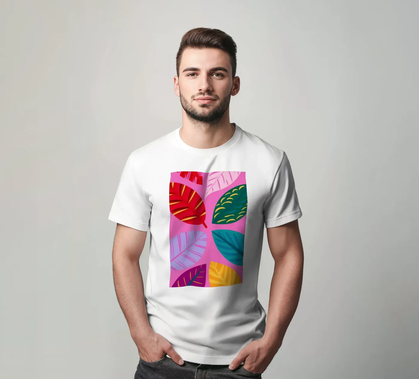 Motivo a foglie rosa t-shirt da Lune Dreams