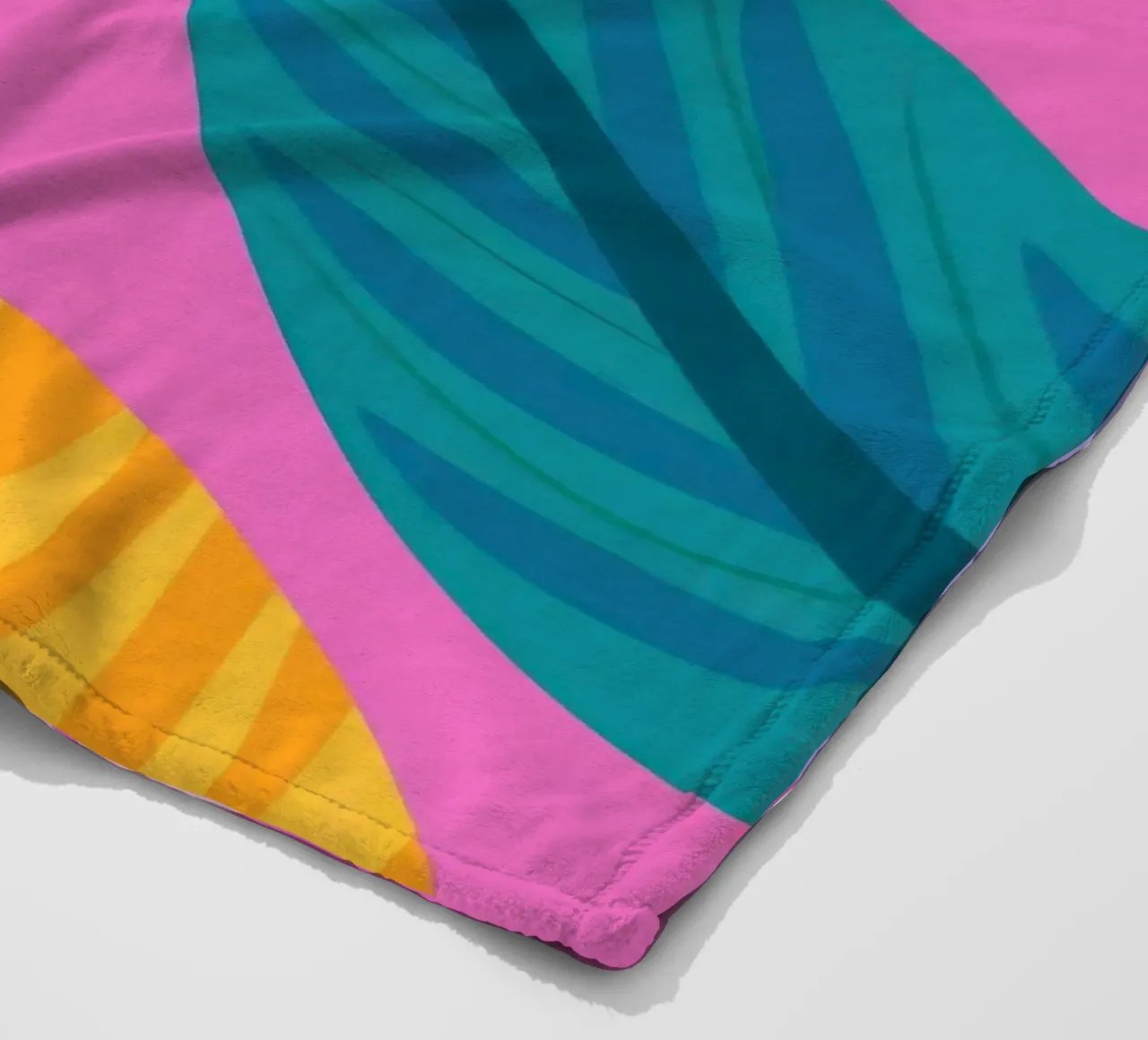 Pink Leaf Pattern fleece blanket by Lune Dreams