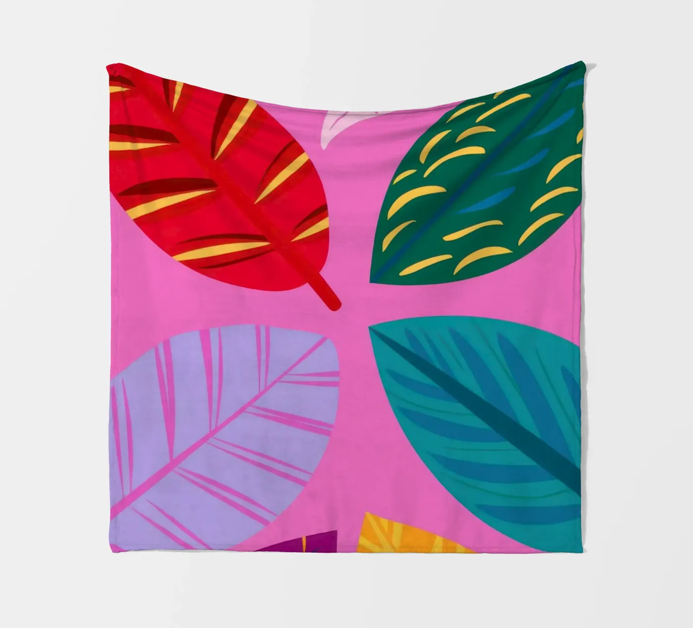 Roze bladpatroon fleecedeken van Lune Dreams