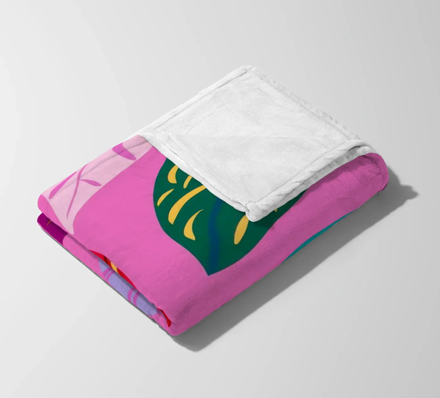 Roze bladpatroon fleecedeken van Lune Dreams