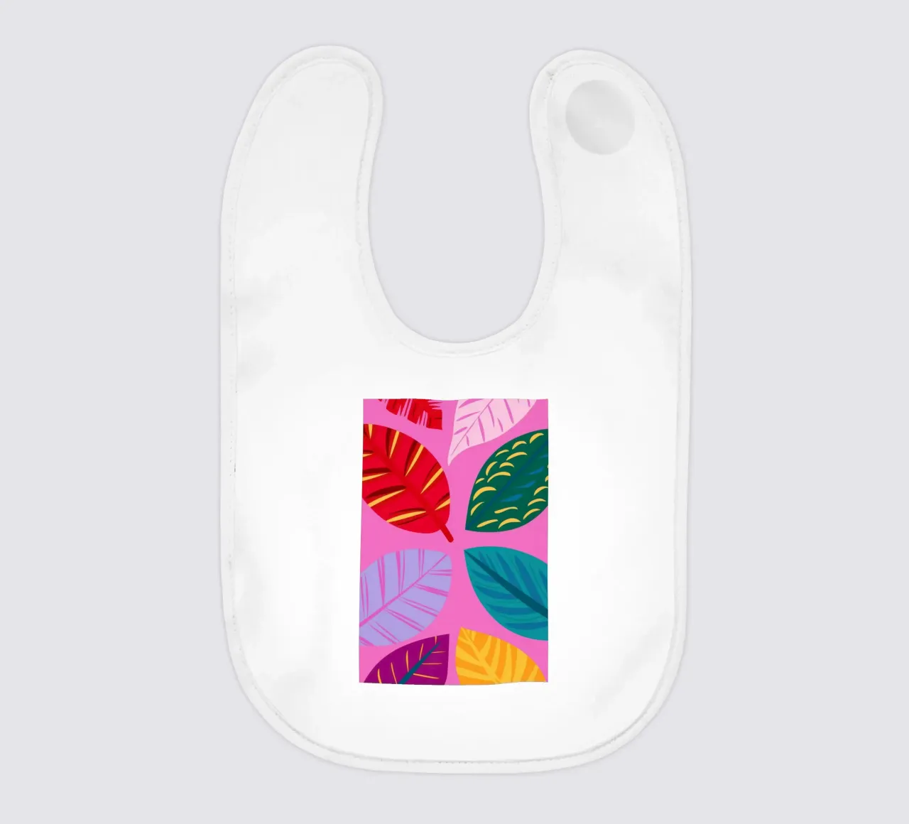 Motivo a foglie rosa bavaglino da Lune Dreams