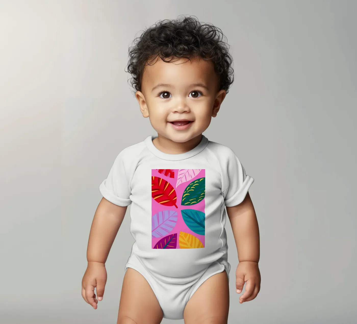 Pink Leaf Pattern body bébé de Lune Dreams