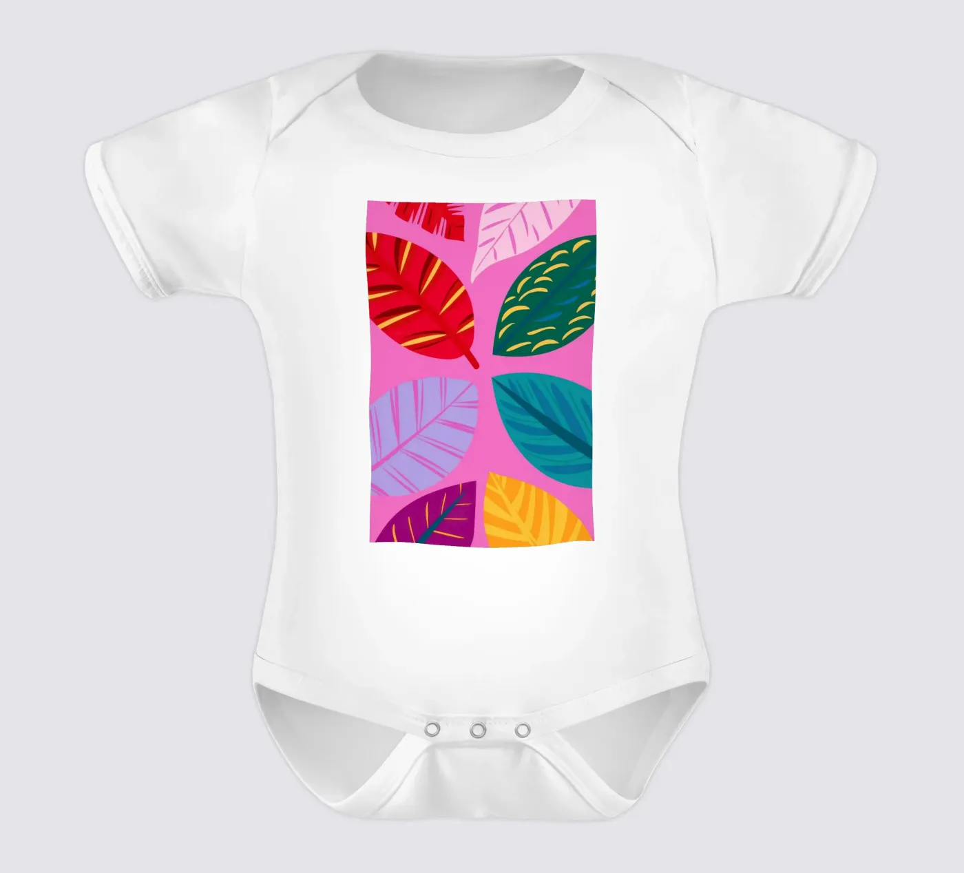 Motif de feuilles roses body bébé de Lune Dreams