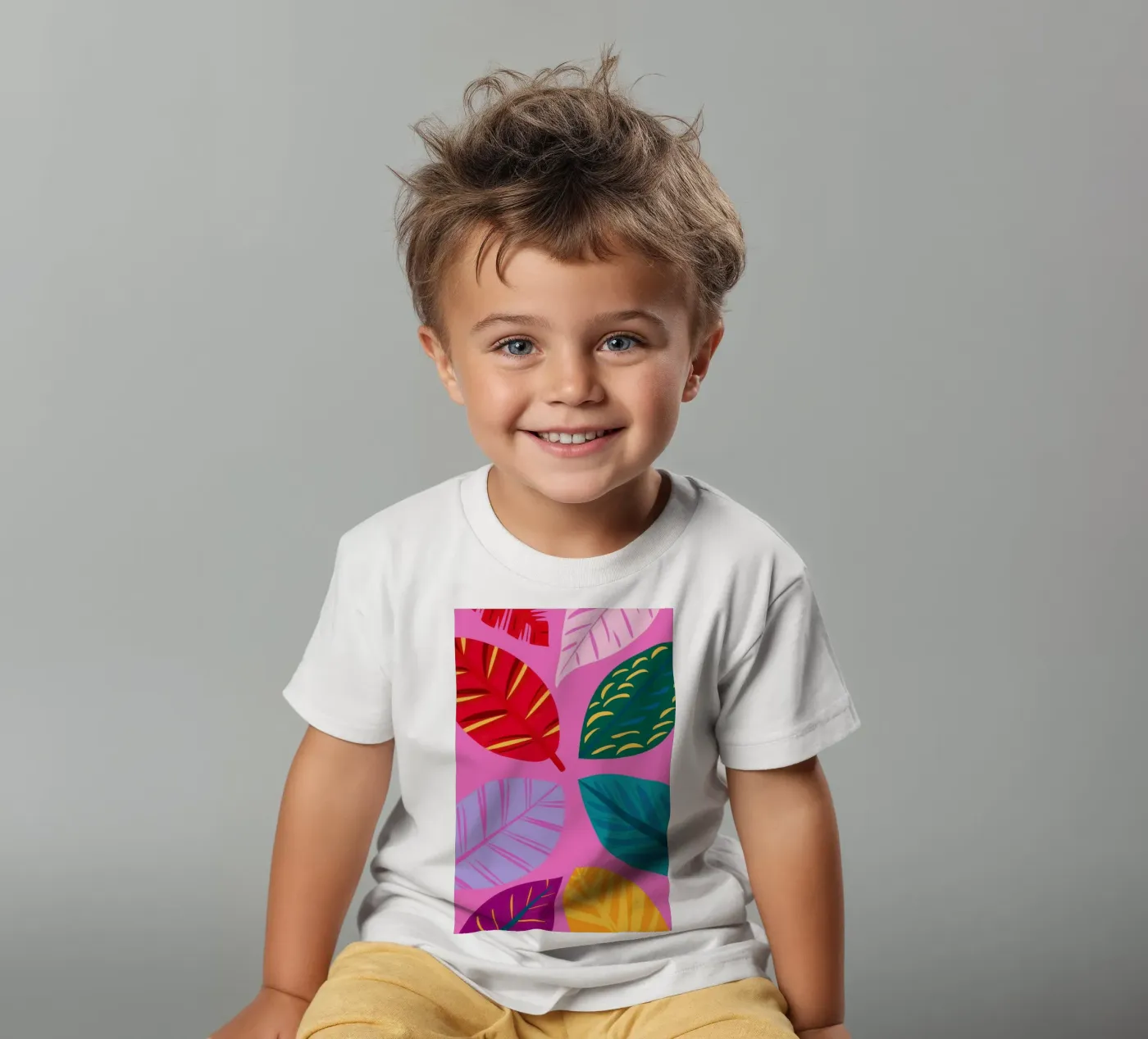 Motivo a foglie rosa t-shirt bambini da Lune Dreams