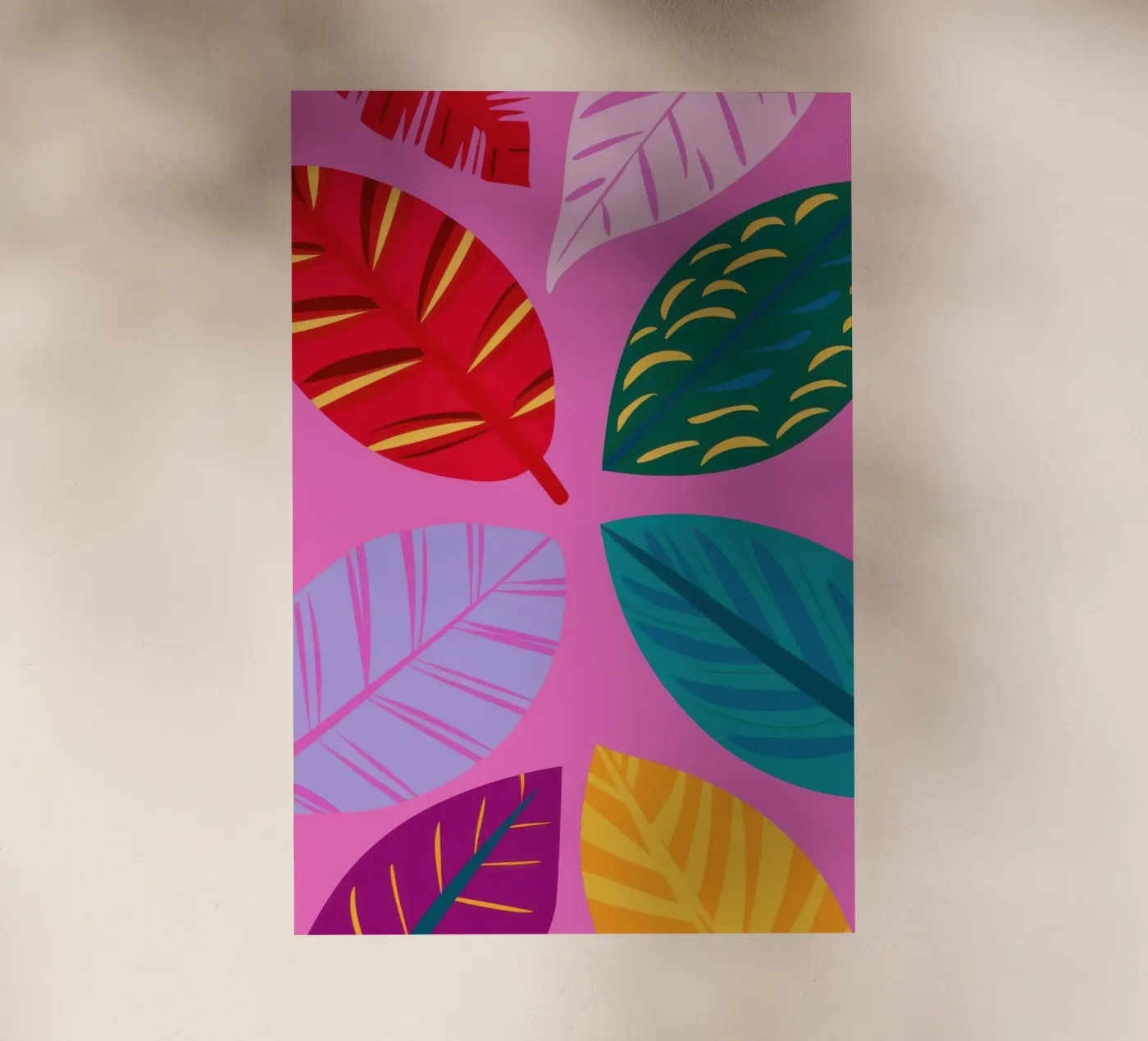 Pink Leaf Pattern backlit film by Lune Dreams