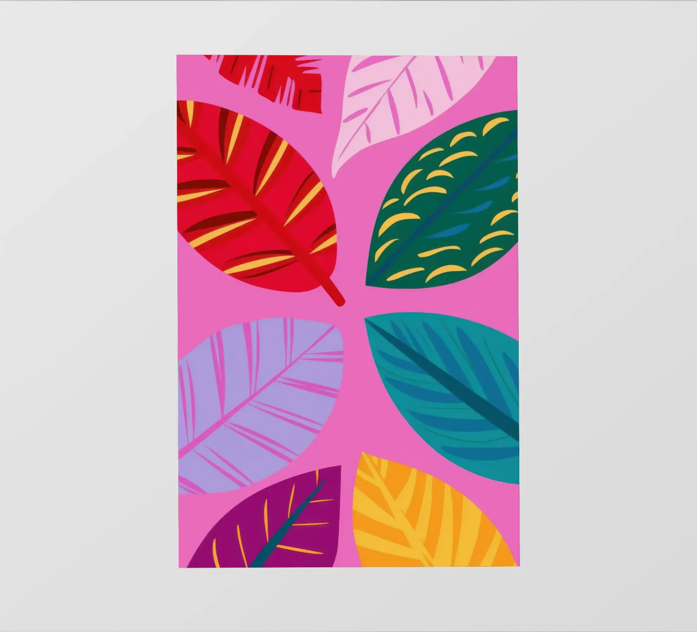 Pink Leaf Pattern photo wallpaper by Lune Dreams