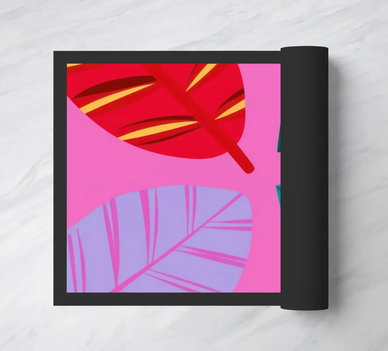 Pink Leaf Pattern doormat by Lune Dreams