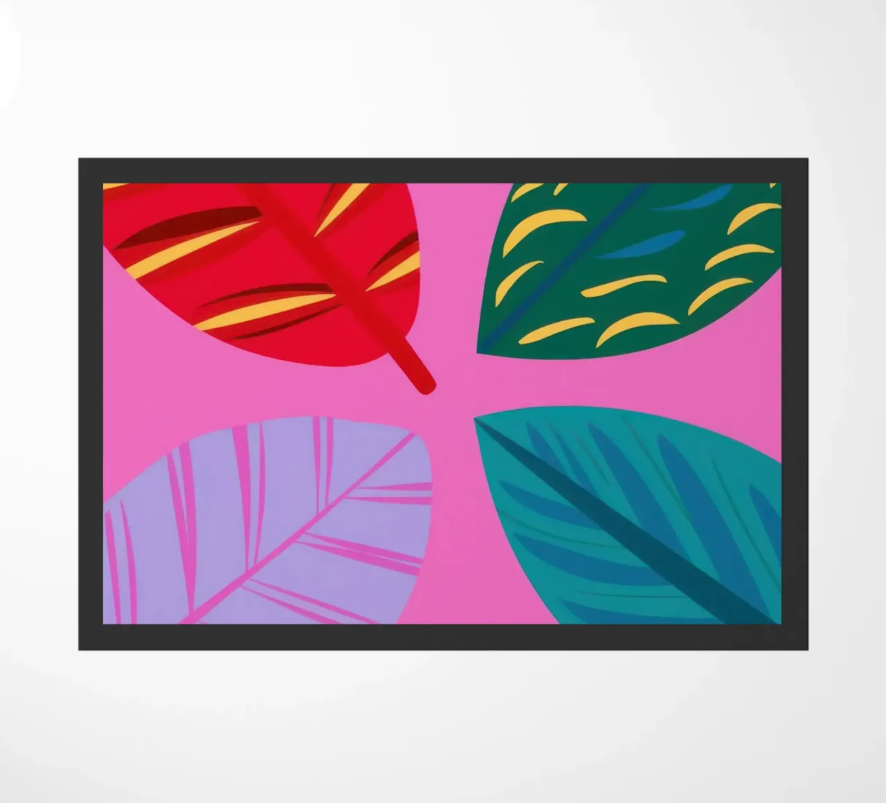 Pink Leaf Pattern doormat by Lune Dreams