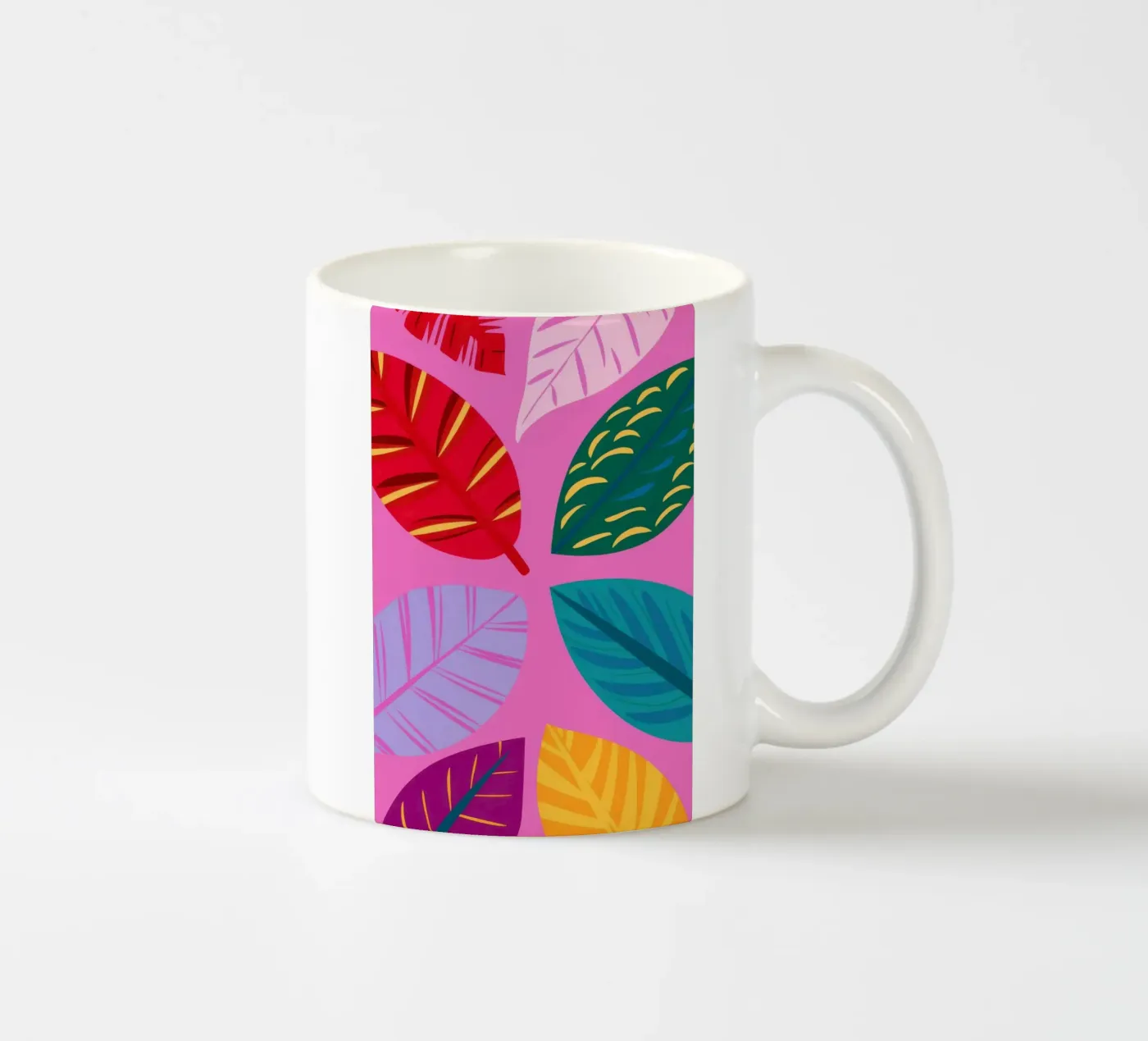 Motif de feuilles roses mug en céramique de Lune Dreams