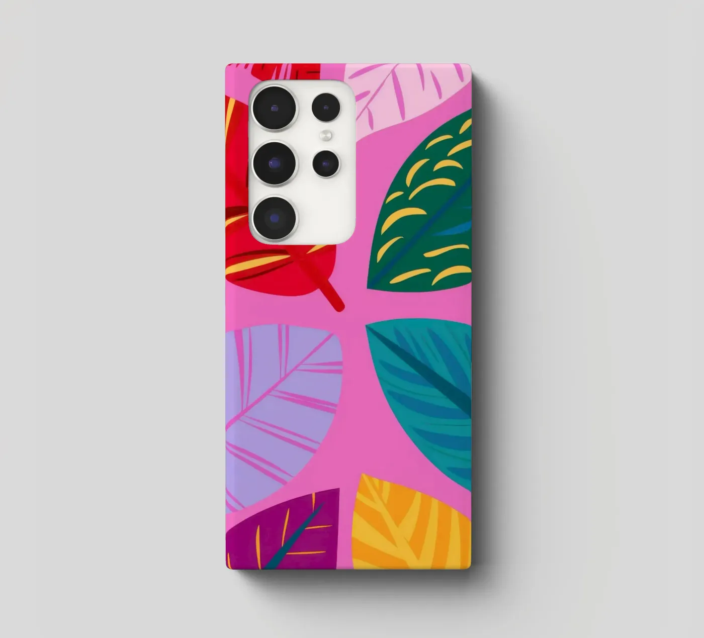 Pink Leaf Pattern cover samsung da Lune Dreams