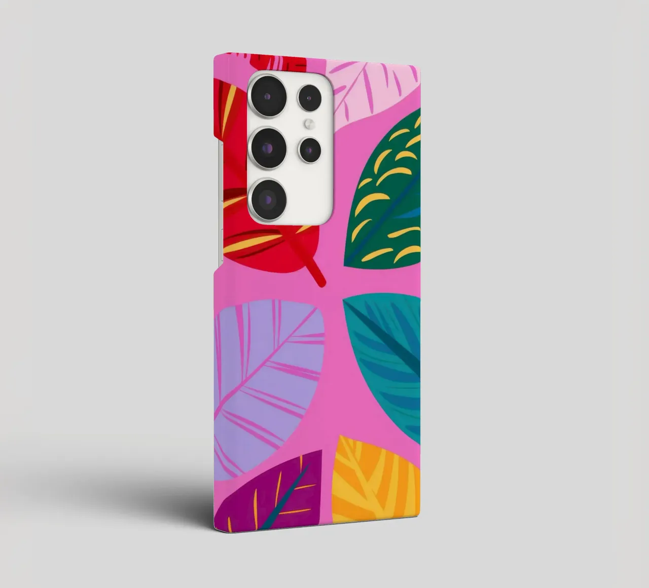 Pink Leaf Pattern cover samsung da Lune Dreams