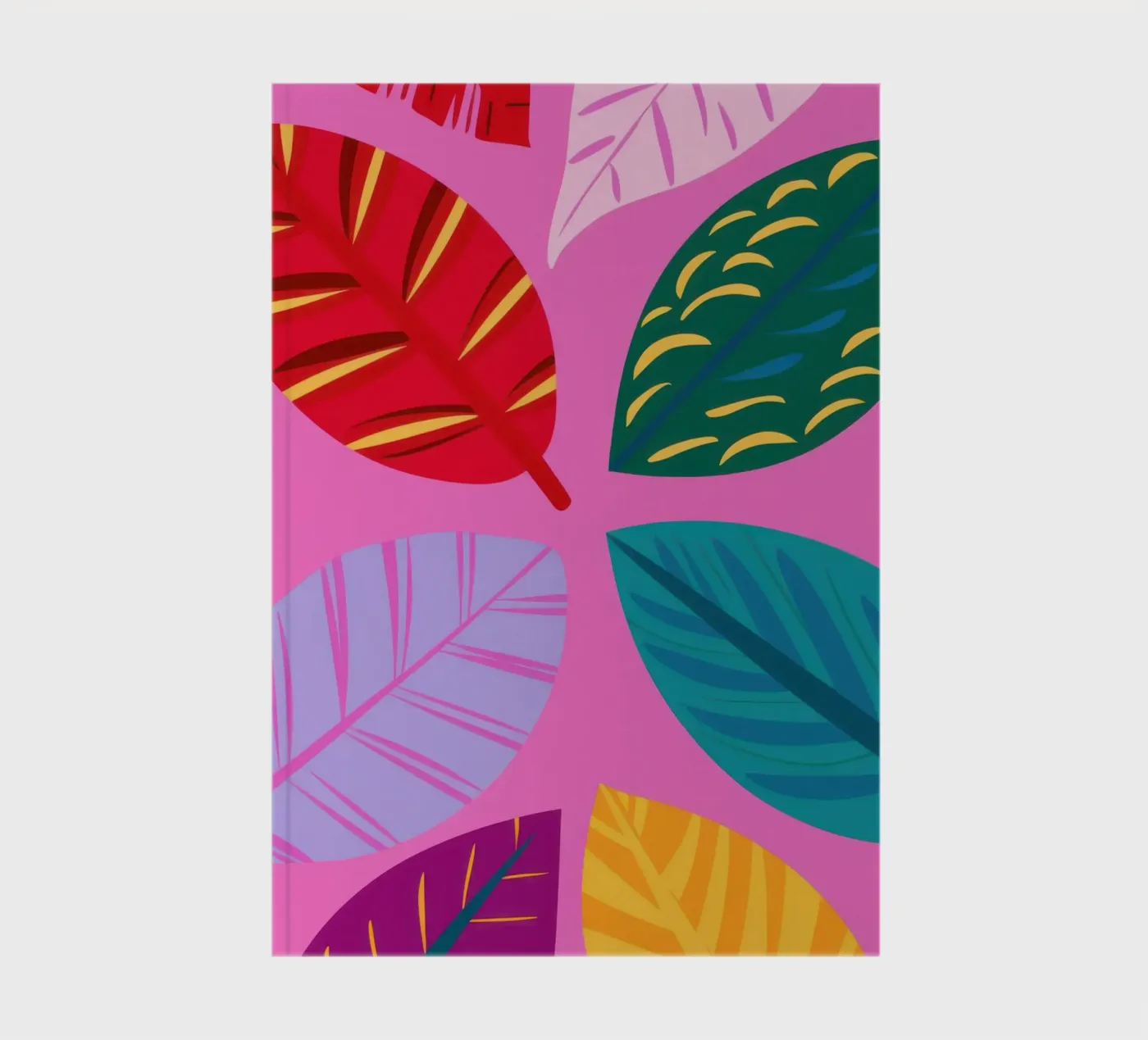 Pink Leaf Pattern notebook by Lune Dreams