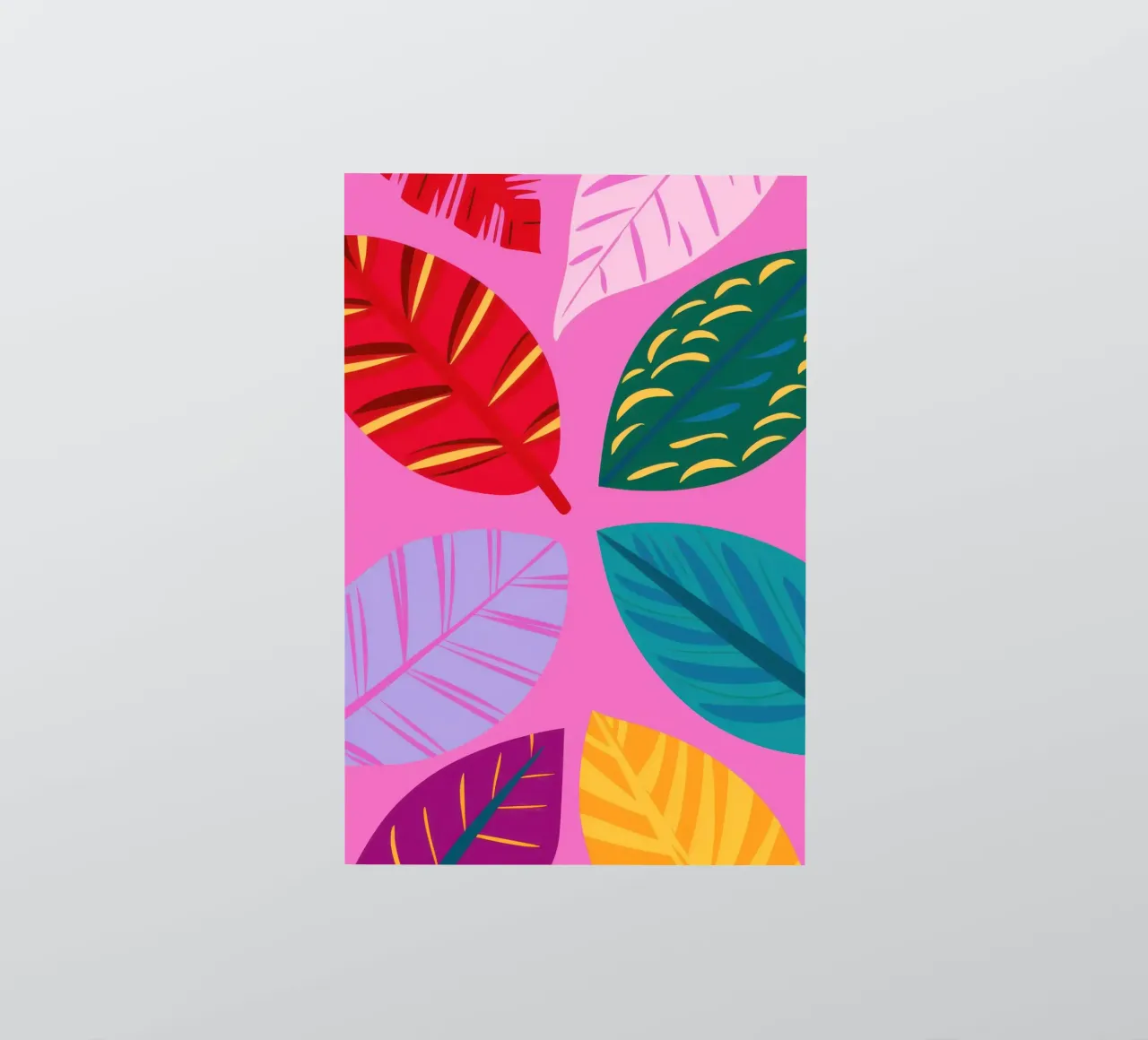 Pink Leaf Pattern sticker by Lune Dreams