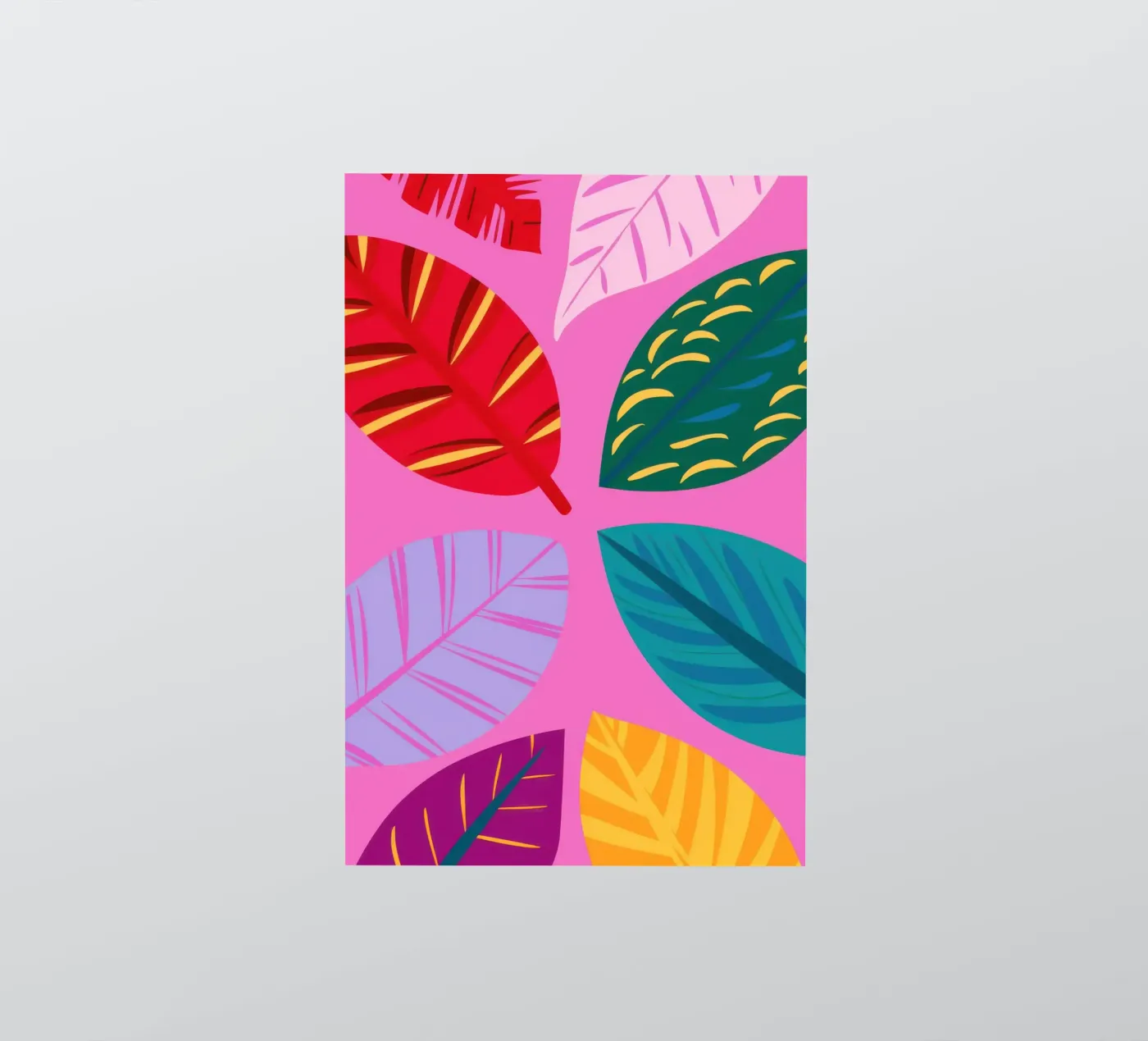 Motif de feuilles roses autocollant de Lune Dreams