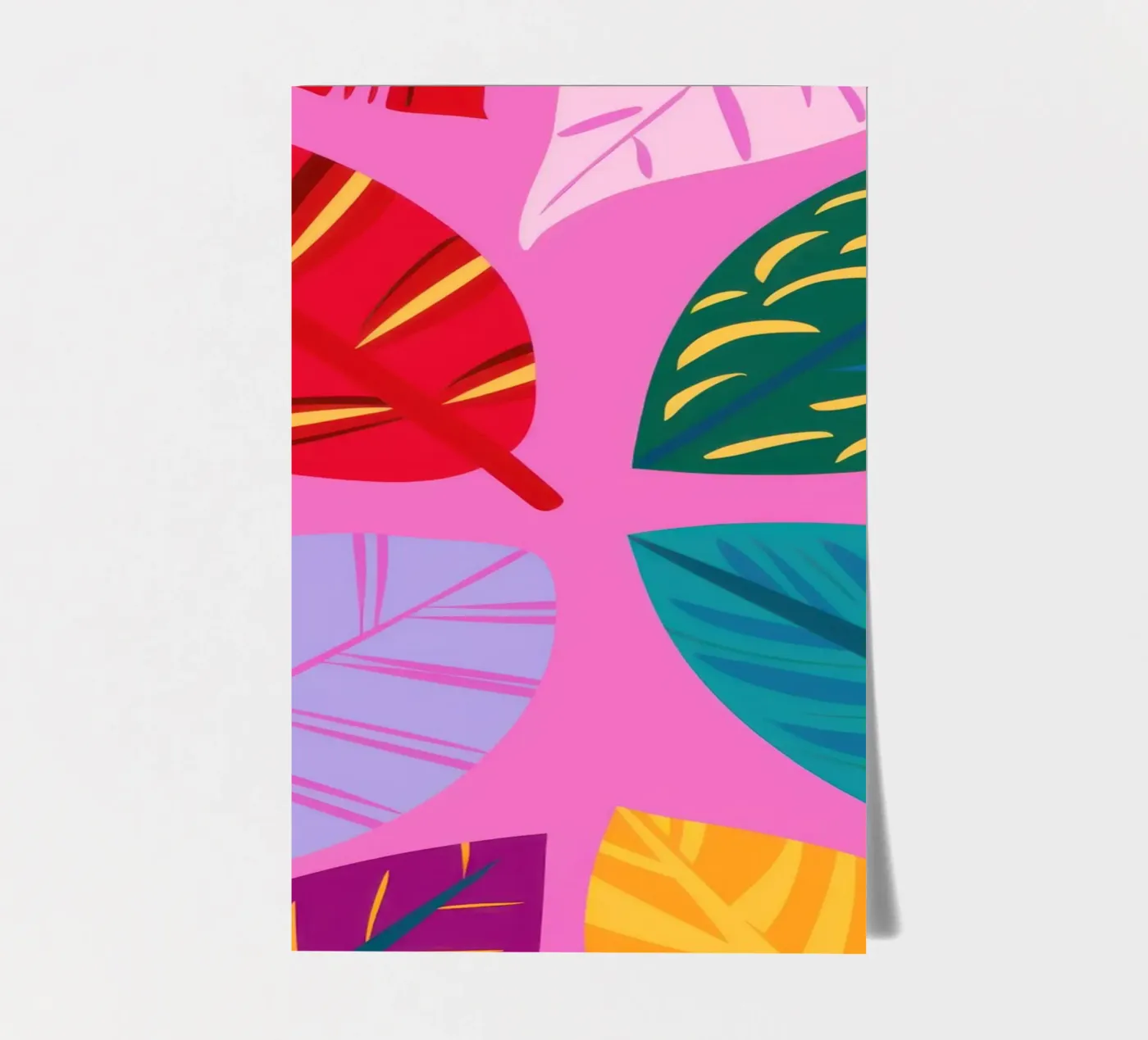 Pink Leaf Pattern Stickerbogen von Lune Dreams