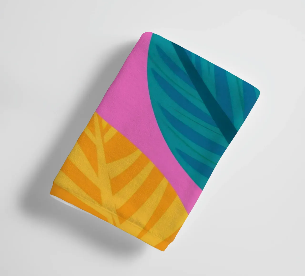 Pink Leaf Pattern towel by Lune Dreams