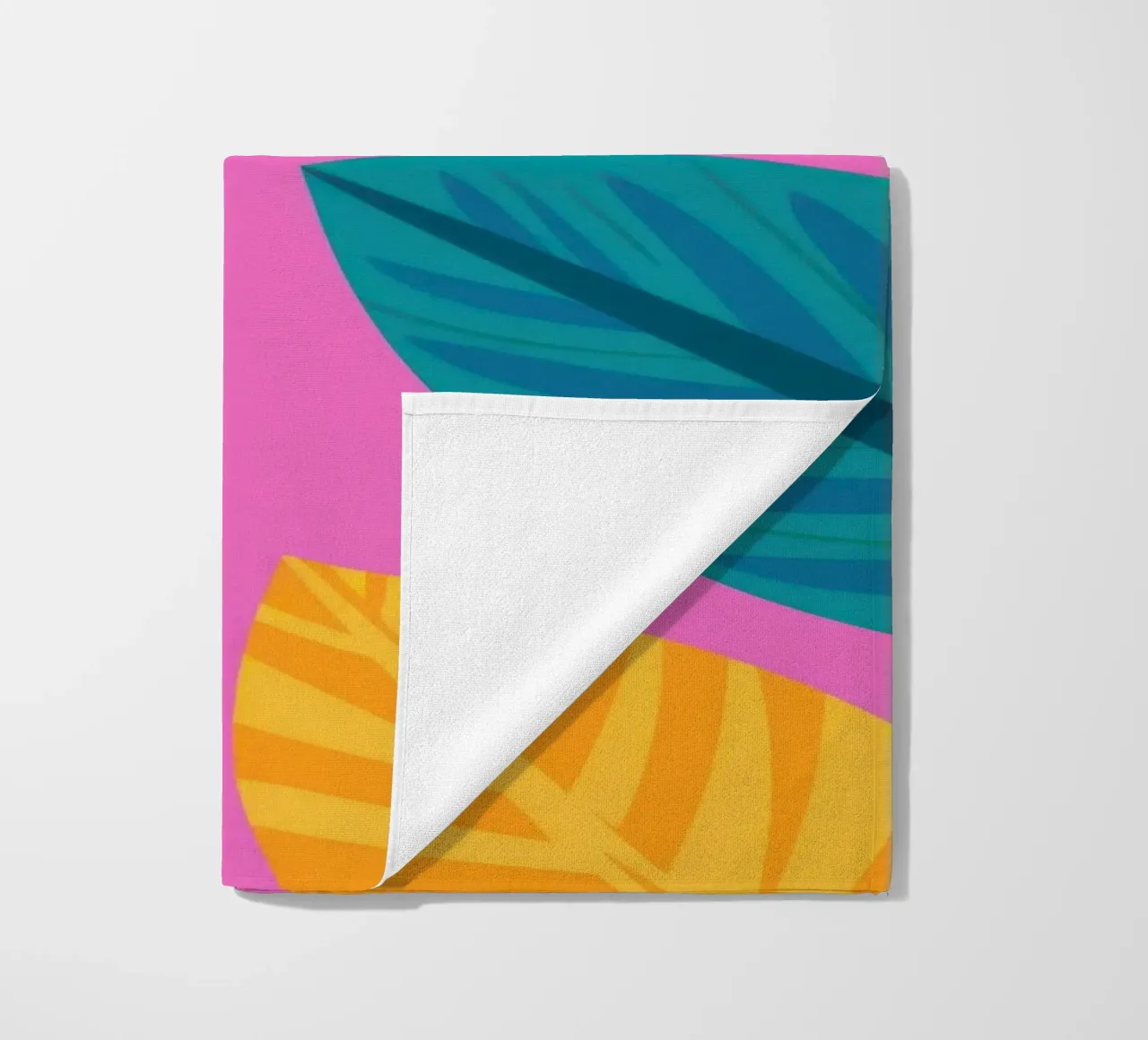 Pink Leaf Pattern beach towel by Lune Dreams