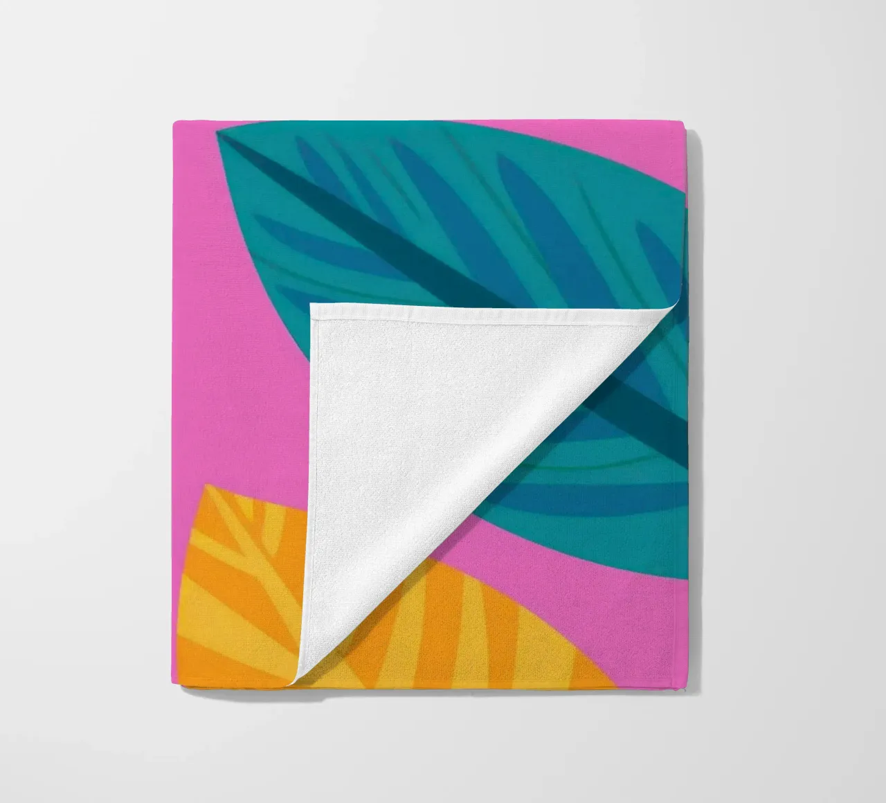 Pink Leaf Pattern beach towel by Lune Dreams