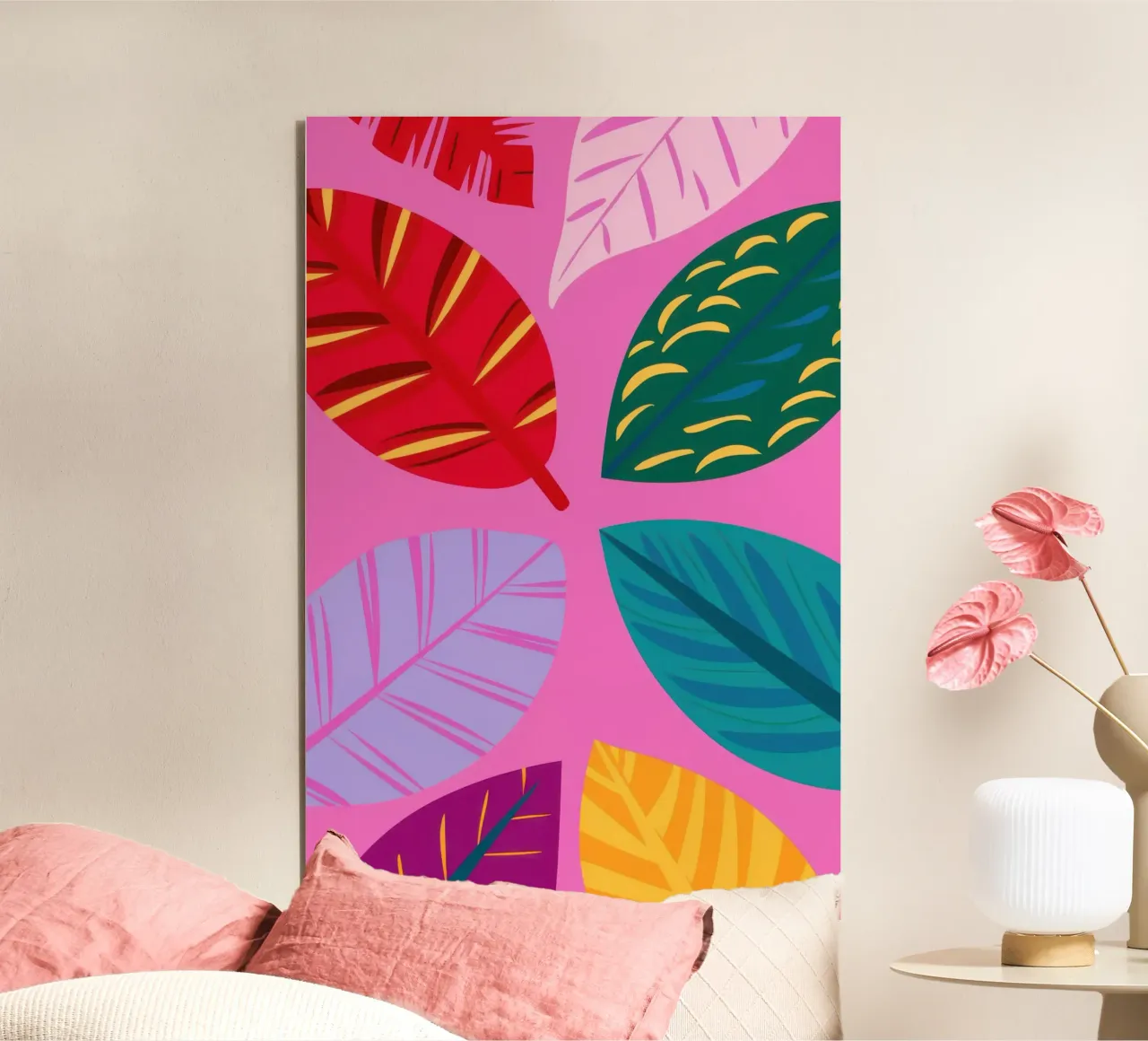 Pink Leaf Pattern forex plate by Lune Dreams