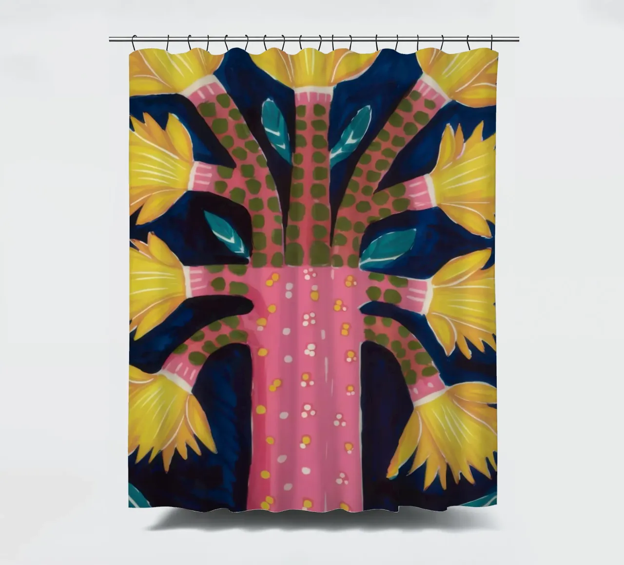 Albero giallo Tronco blu tenda da doccia da Lune Dreams