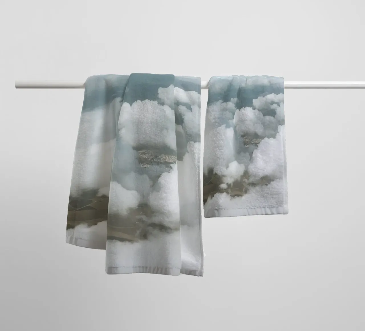 Fluffy Clouds towel by Cassia Beck Photography