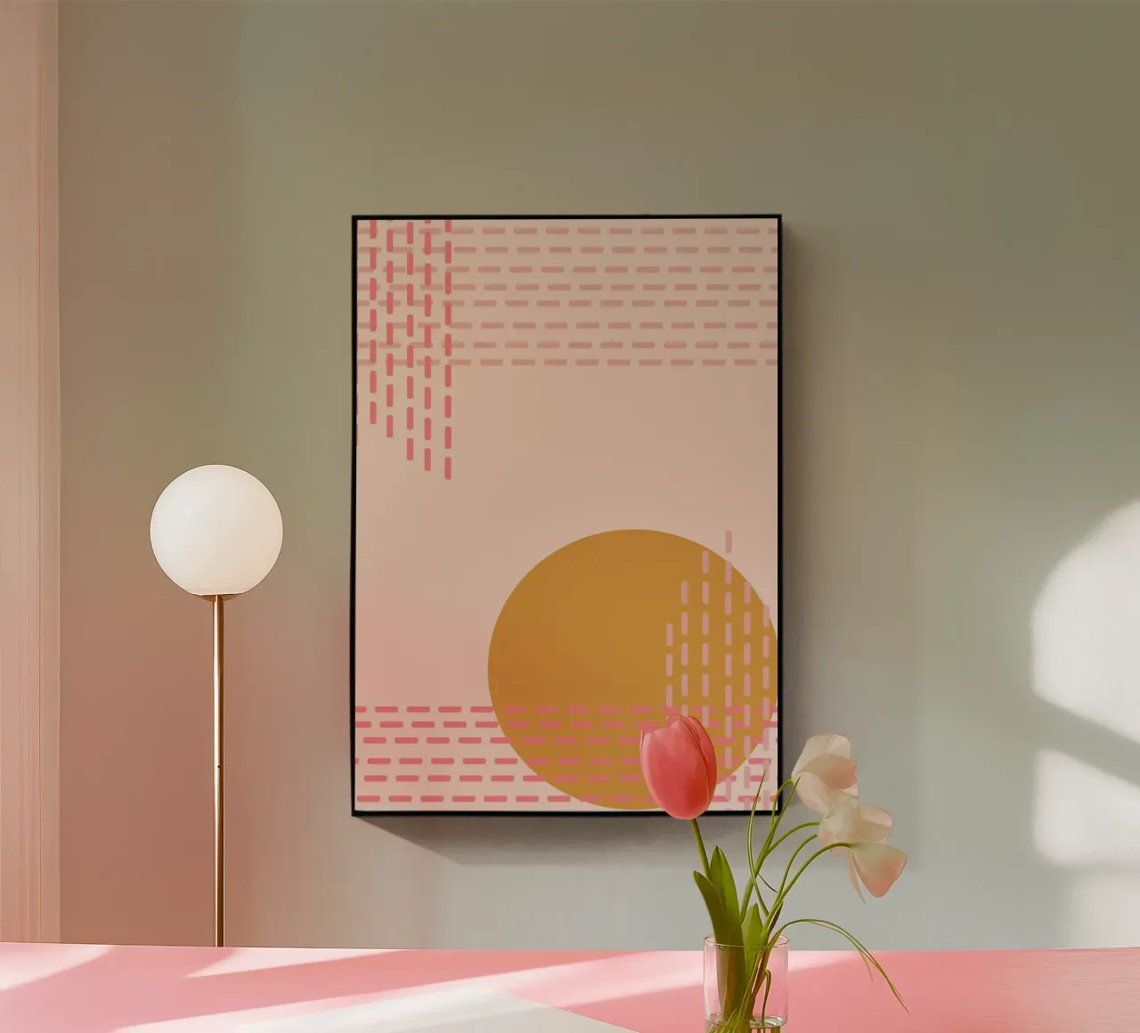 Poster Hello Yellow Sunset plexiglass da Mint Illustrations The Cozies