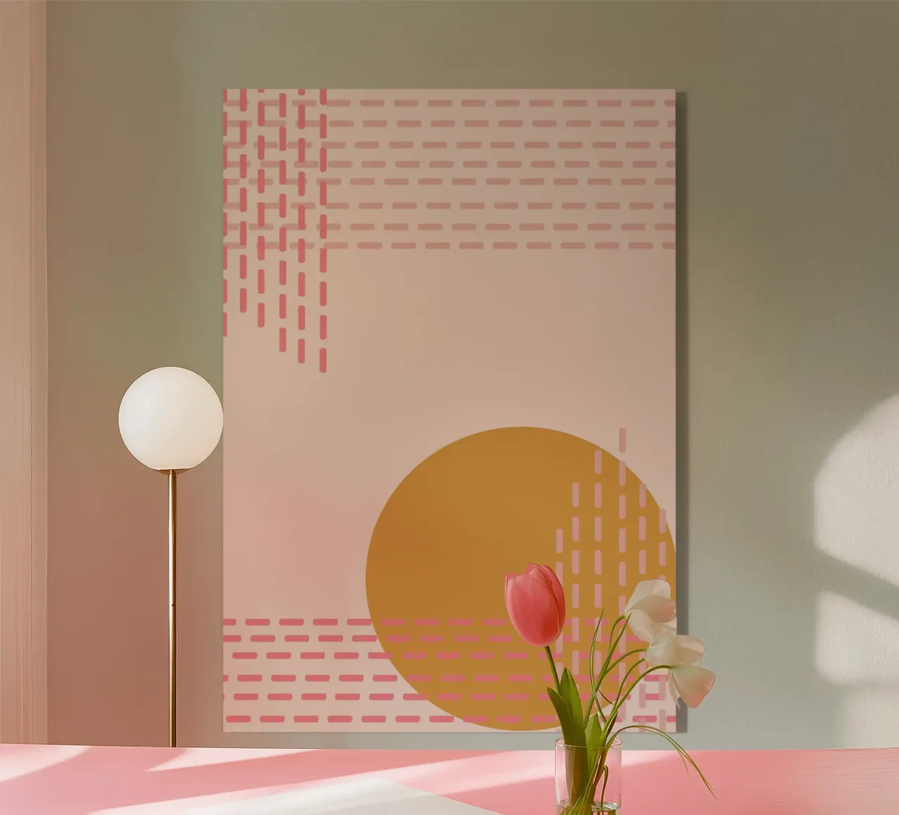 Poster Hello Yellow Sunset plexiglass da Mint Illustrations The Cozies