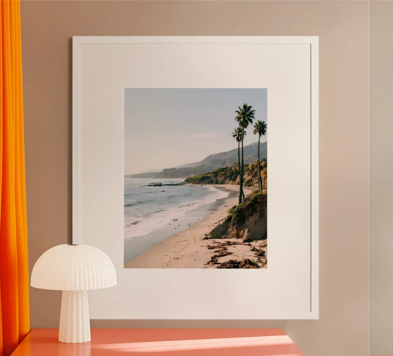 California Dreamscape poster con telaio in alluminio da Wanderlust Vibes