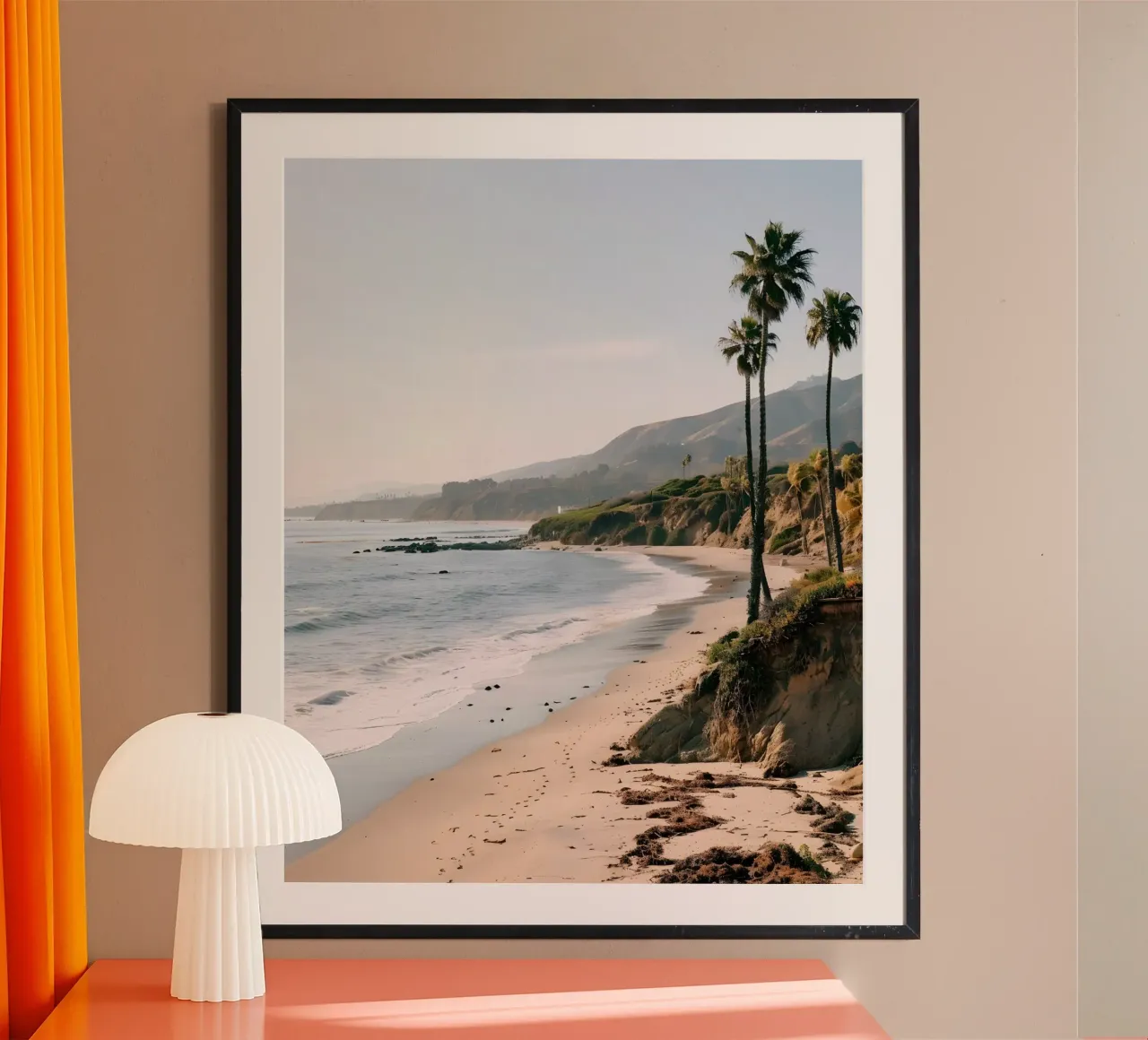 California Dreamscape poster con telaio in alluminio da Wanderlust Vibes