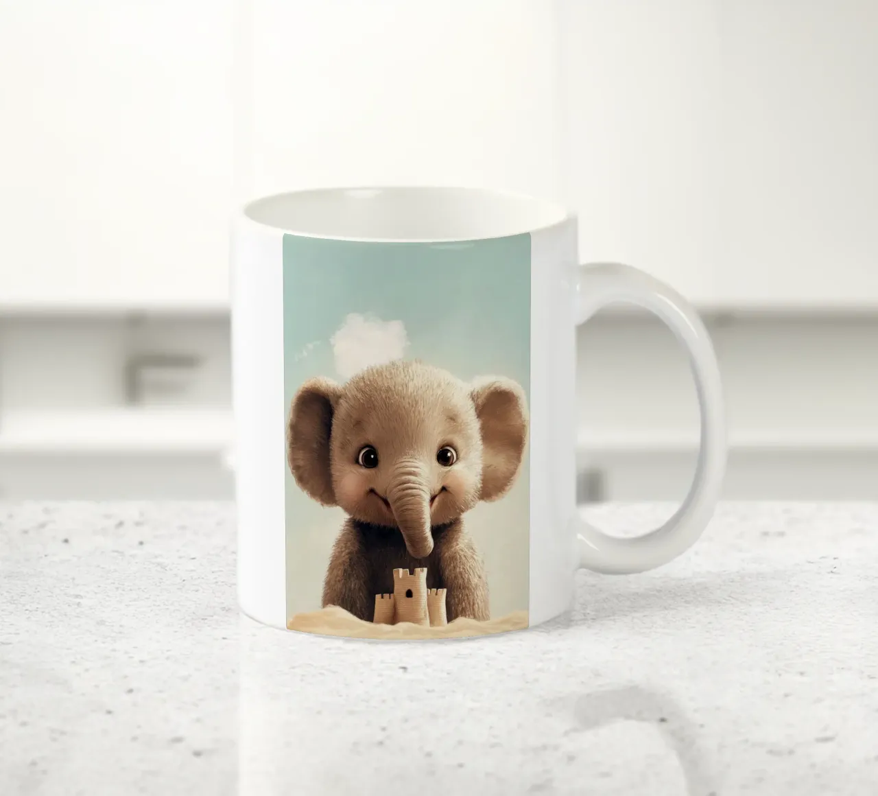 Eroe #46: Elefante con castello di sabbia tazza in ceramica da farbenhelden