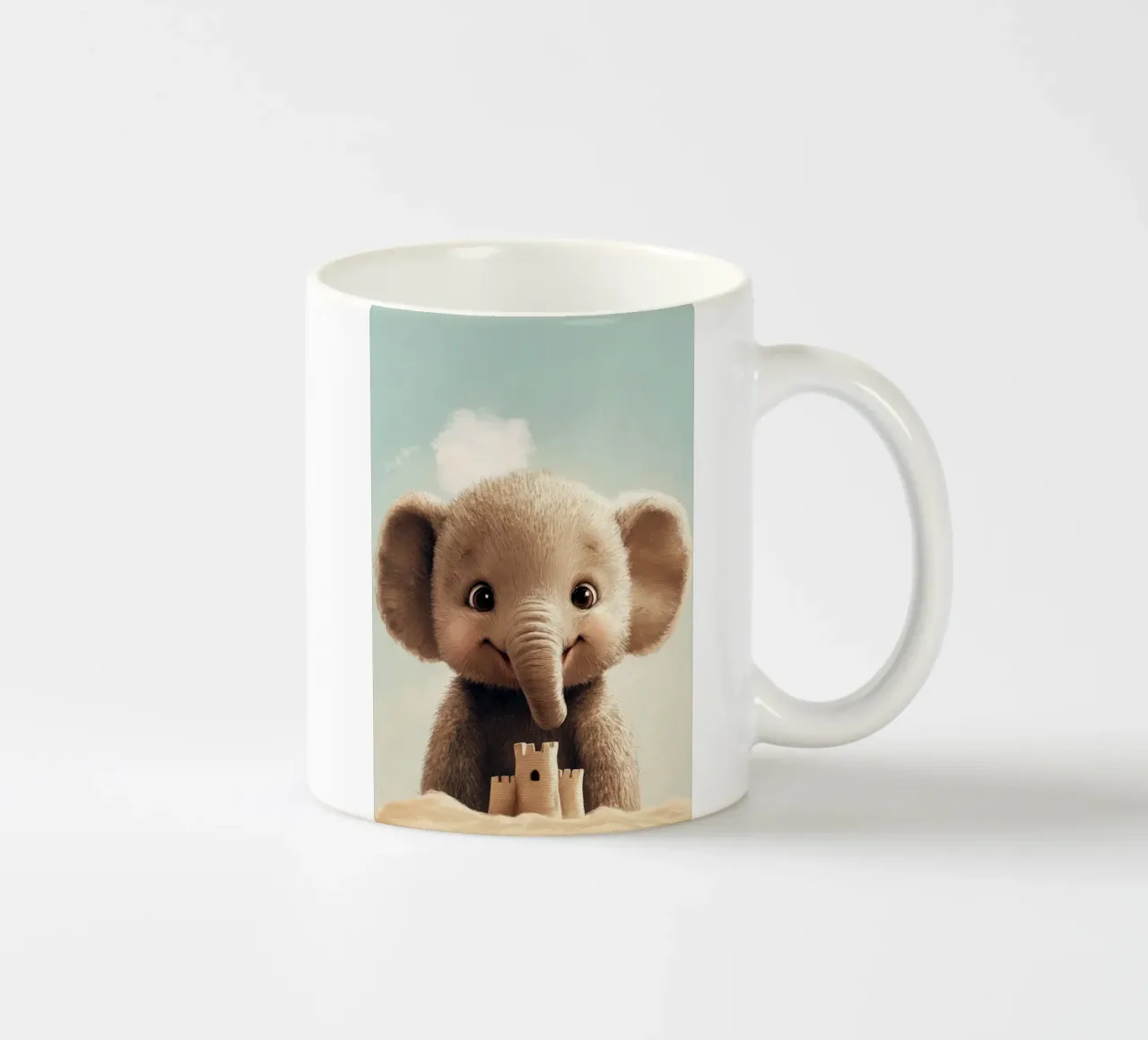 Eroe #46: Elefante con castello di sabbia tazza in ceramica da farbenhelden