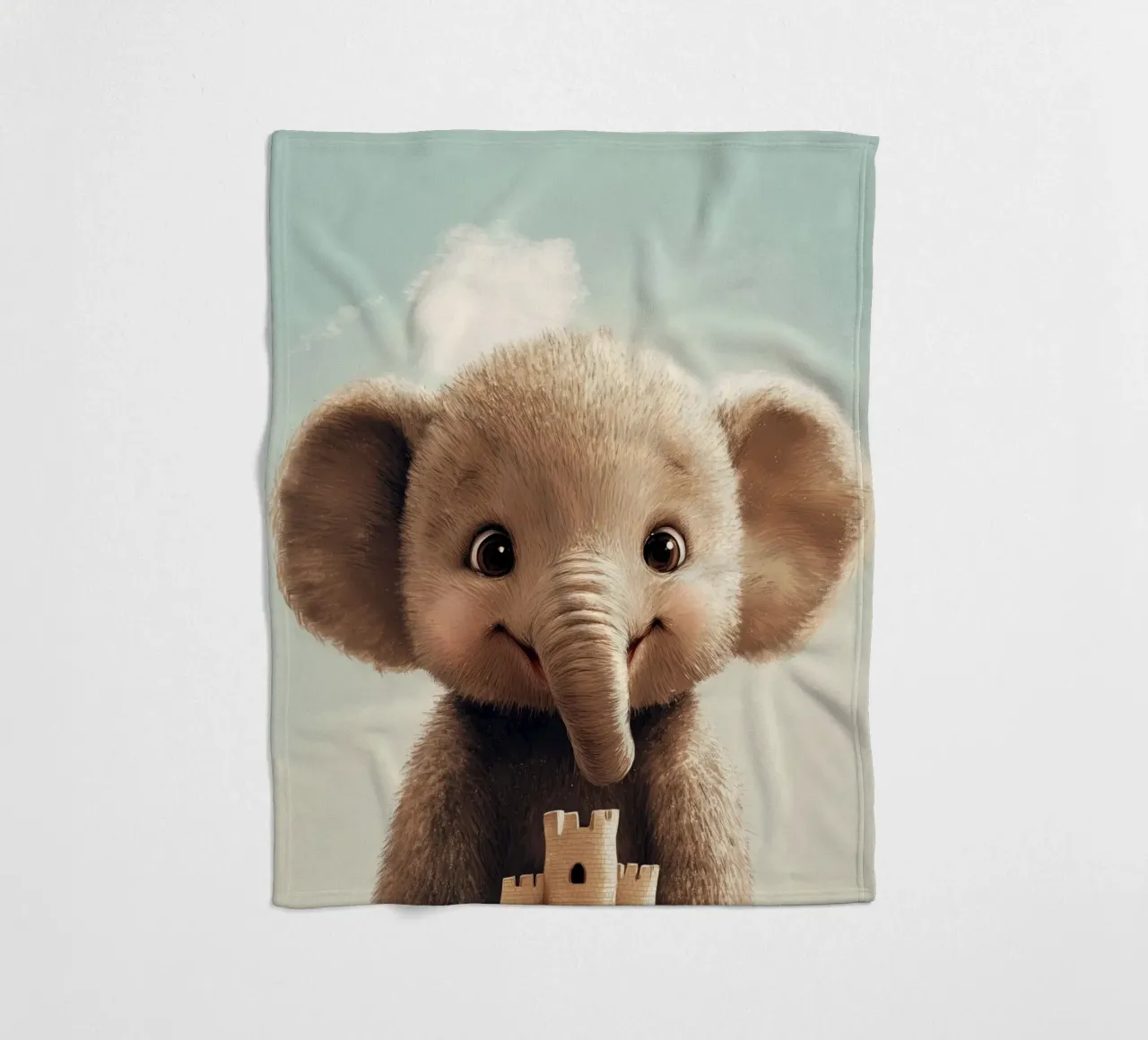 Hero #46: Elephant with sandcastle fleece blanket by farbenhelden