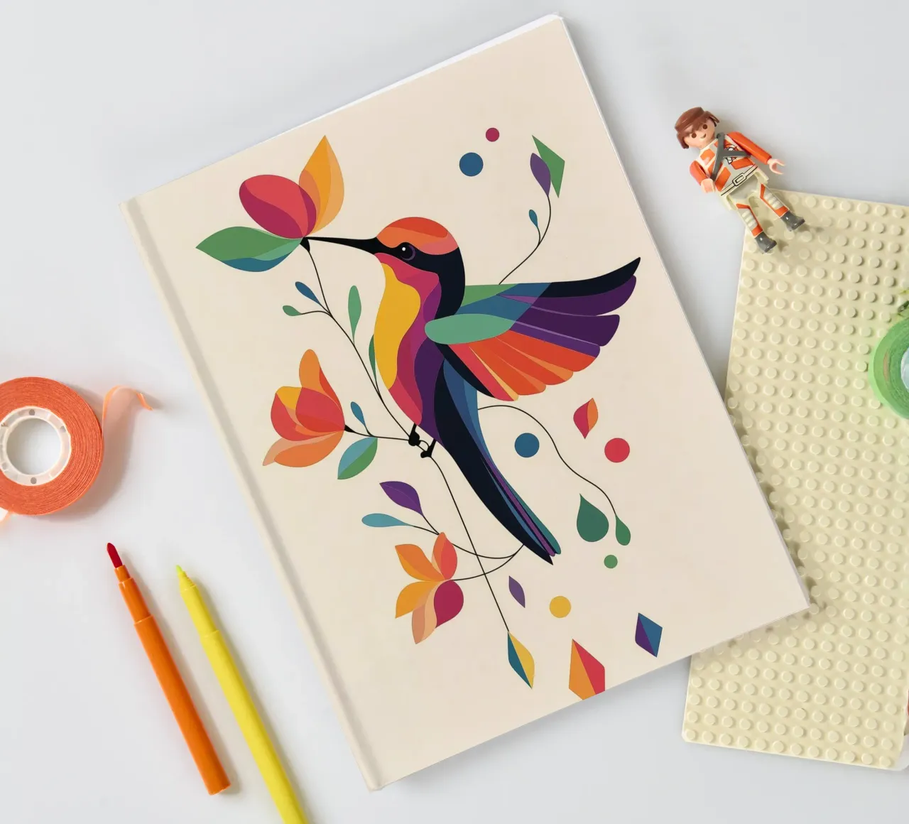 Colourful hummingbird notebook by DreamPixel