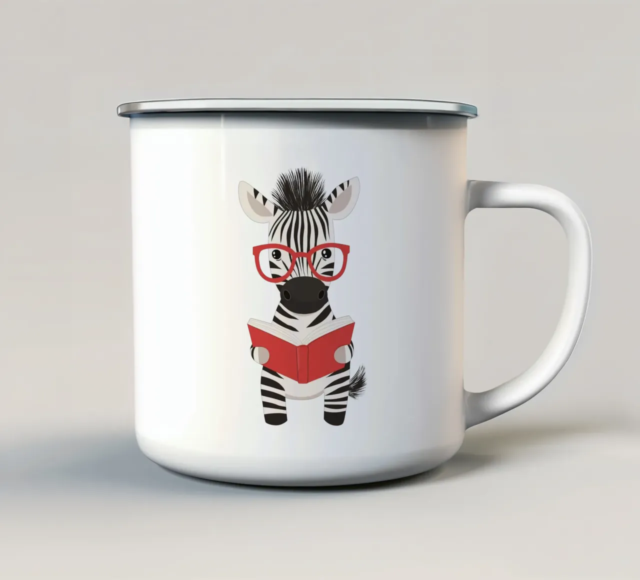 Un lettore a righe tazza in smalto da HookASmile
