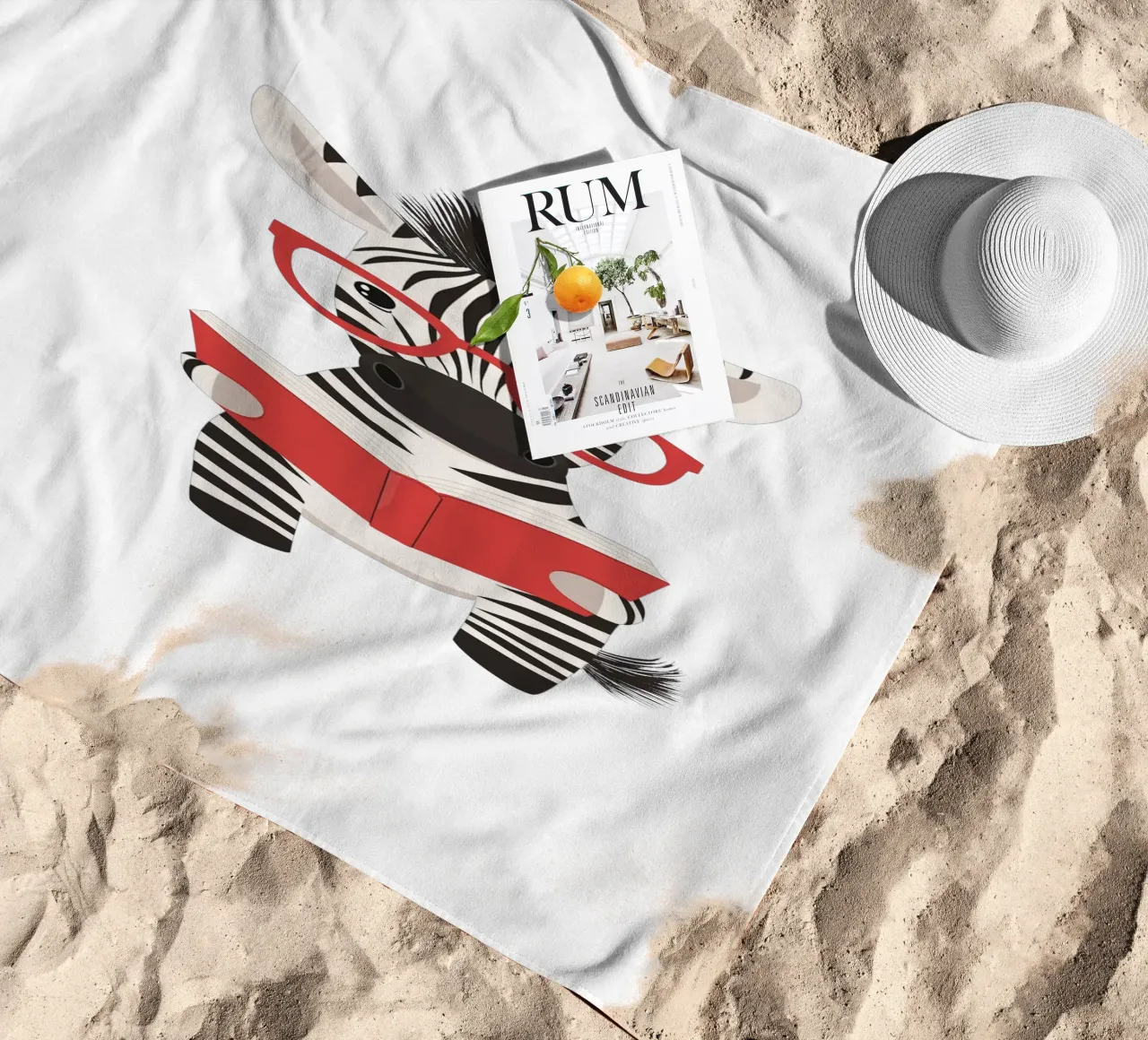 Un lettore a righe telo mare da HookASmile