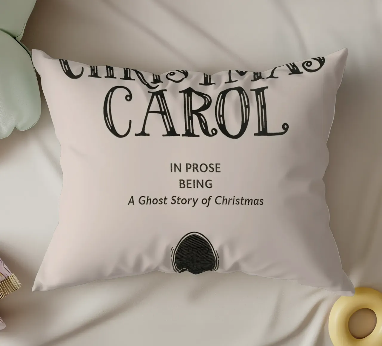 Un canto di Natale - Copertina del libro classico di Dickens cuscino da ClubArt