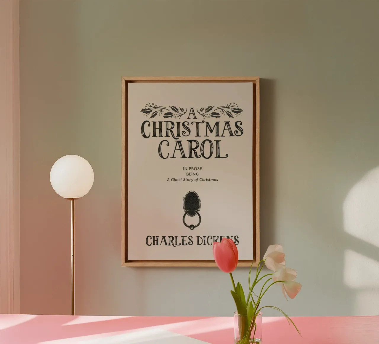 Un canto di Natale - Copertina del libro classico di Dickens tela con Cornice a cassetta da ClubArt