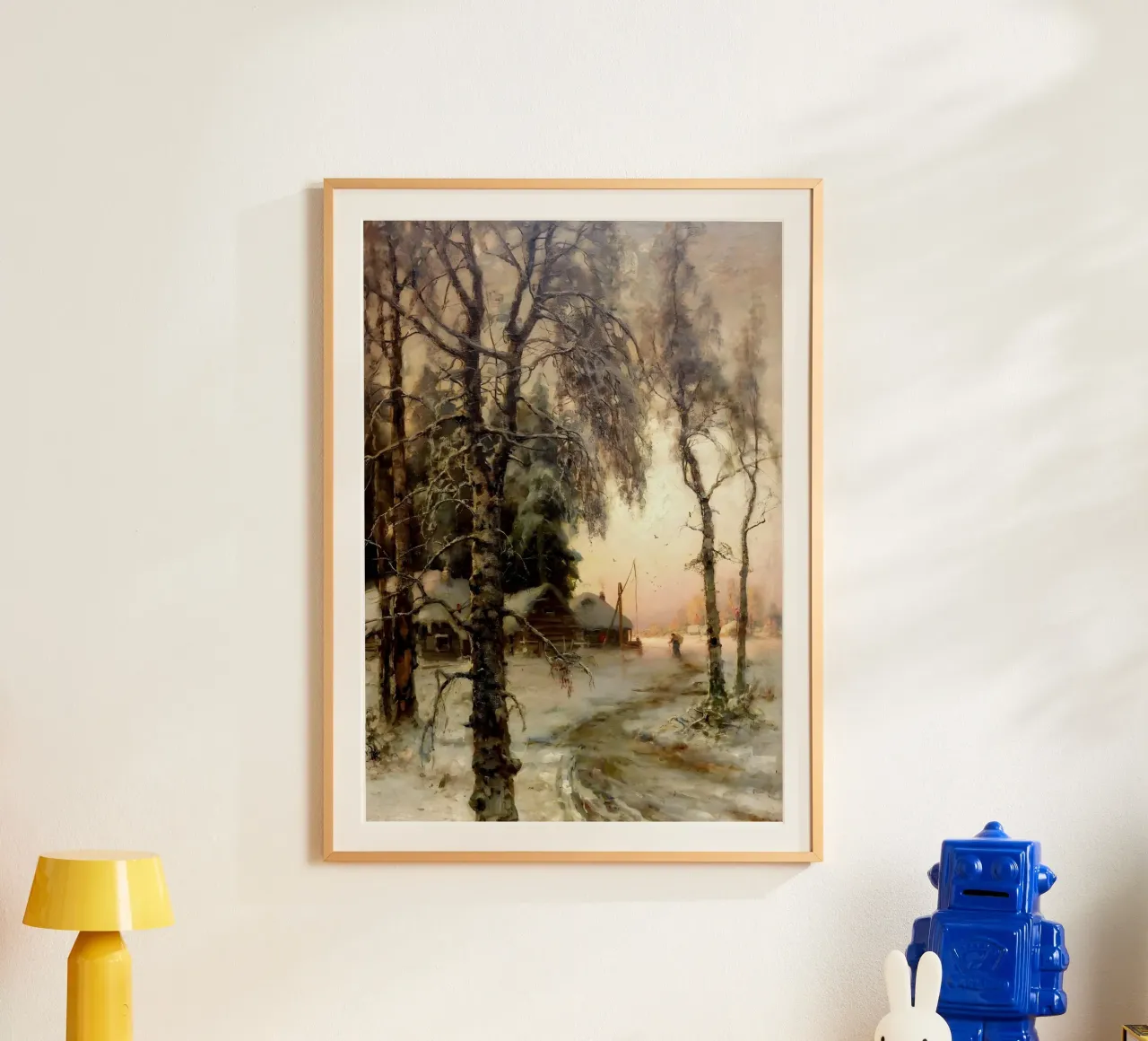 Villaggio invernale russo - Paesaggio rustico sulla neve carta hahnemühle da ClubArt