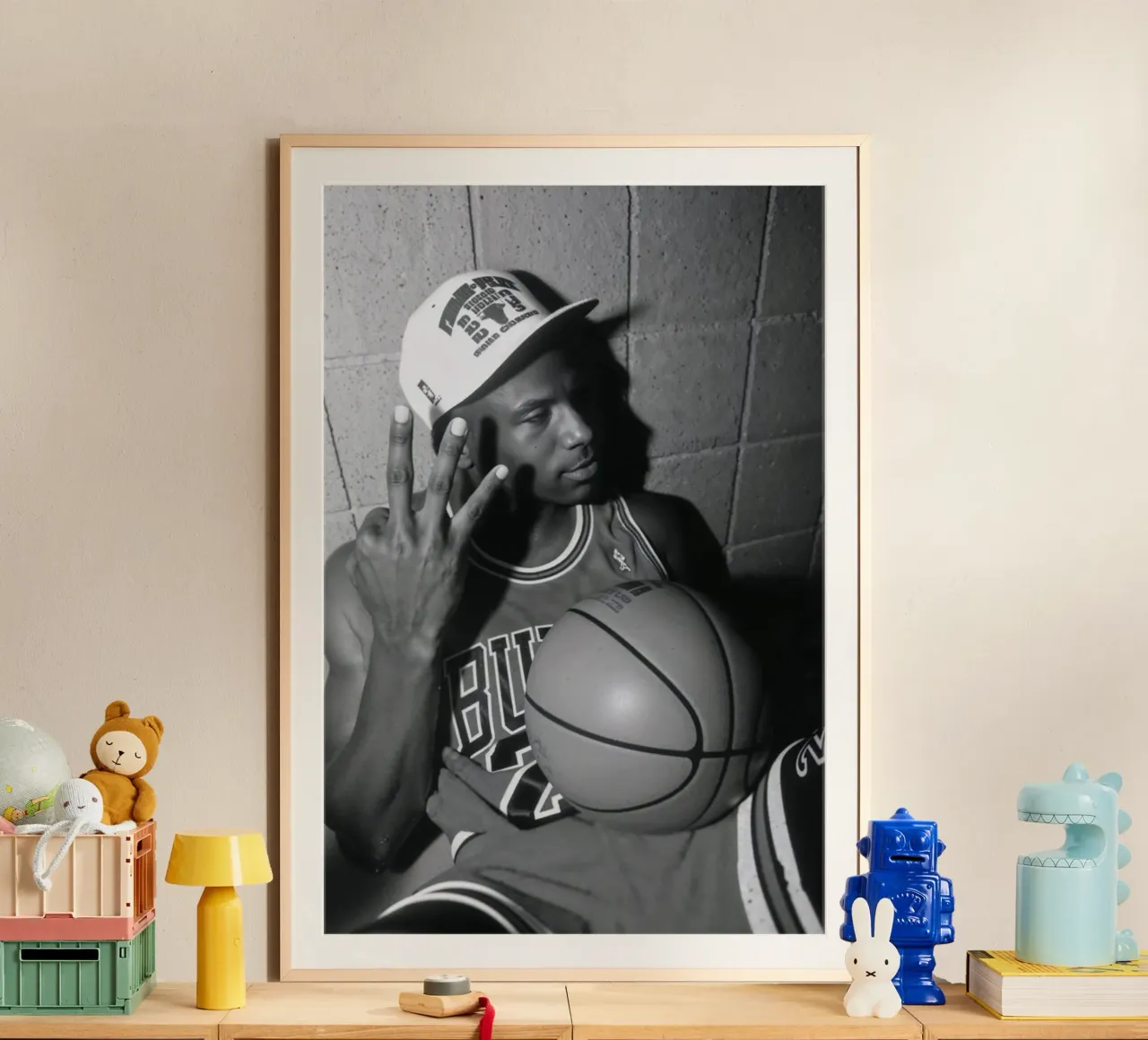 Three-Peat Swagger – Basketball Legend Poster poster with aluminum frame by Art.Piece