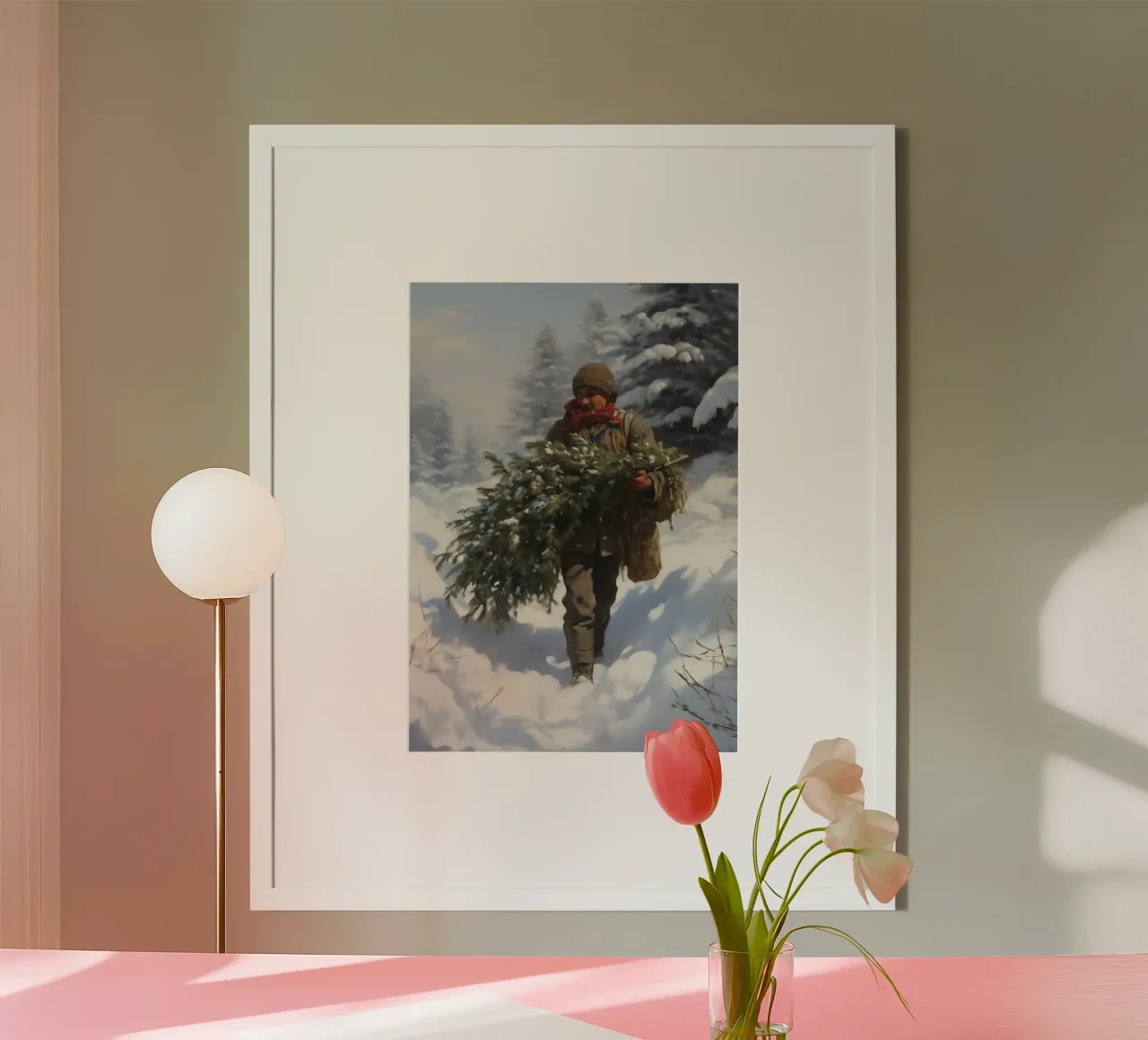 Raccolta di sempreverdi invernali - Foresta innevata Arte per bambini poster da ClubArt