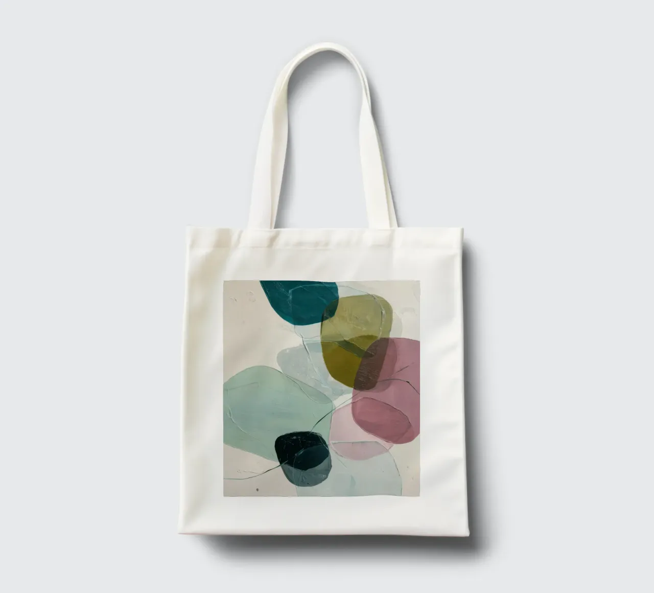 Moderne abstrakte bunte organische Formen drucken Jutebeutel von Artbyvo