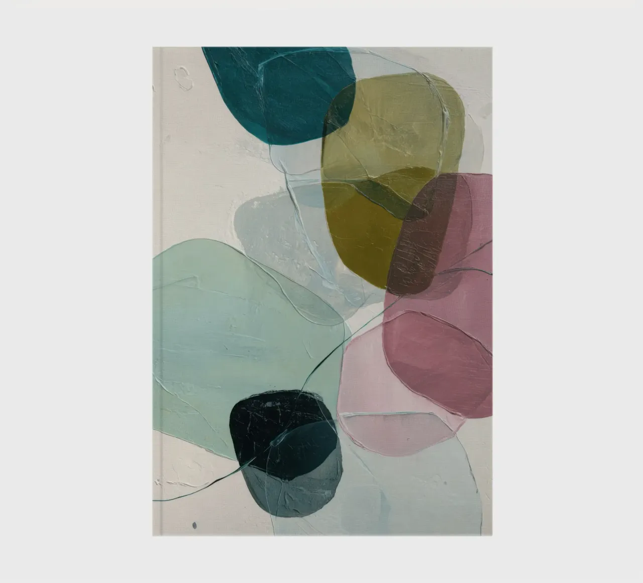 Modern abstract colorful organic shapes print notebook by Artbyvo