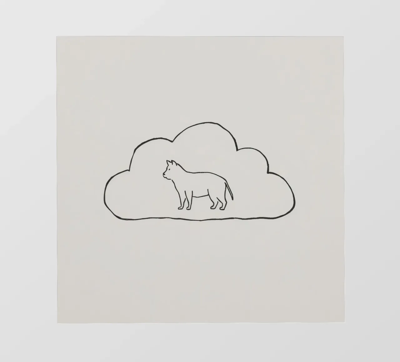 Sagoma di gatto in piedi all'interno di un semplice profilo di nuvola telo in pvc da DesignDoodle