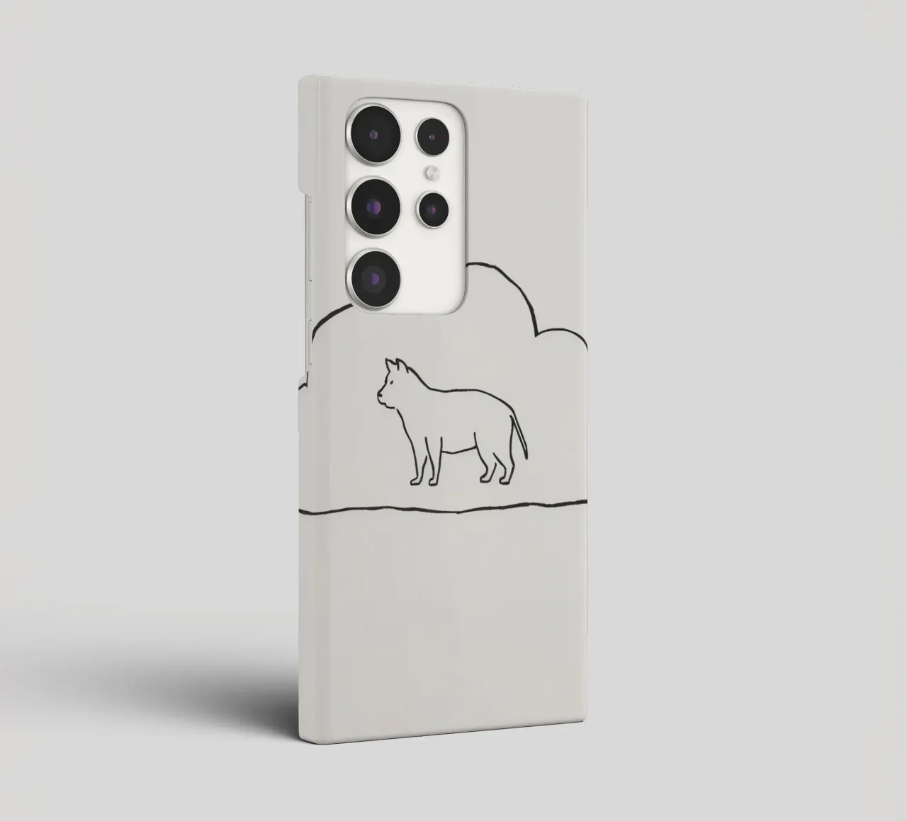 Sagoma di gatto in piedi all'interno di un semplice profilo di nuvola cover samsung da DesignDoodle