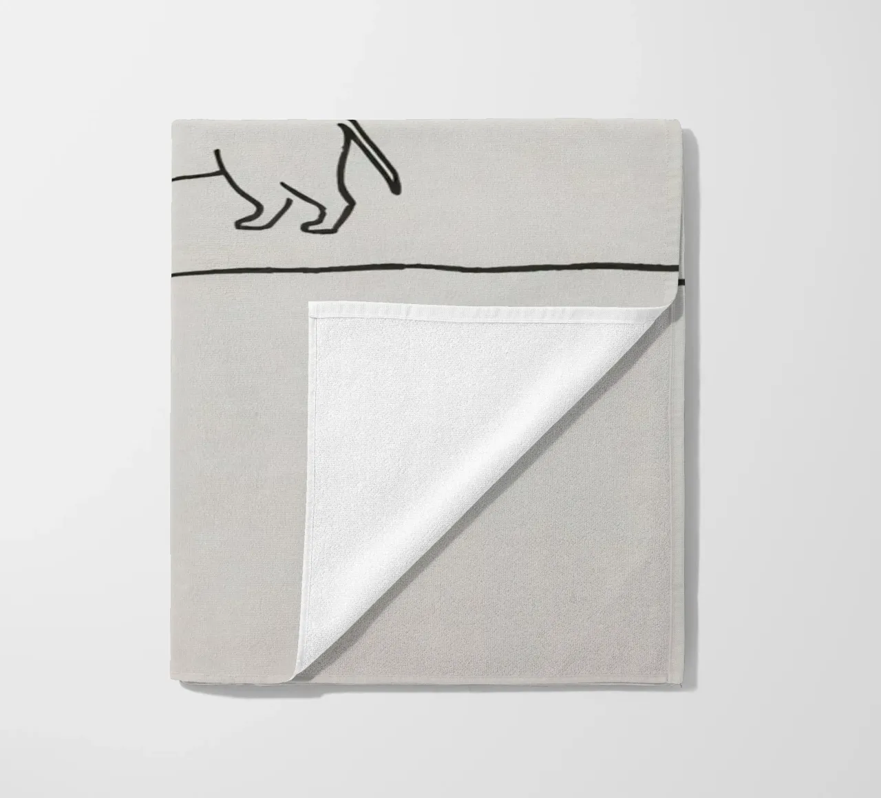 Sagoma di gatto in piedi all'interno di un semplice profilo di nuvola telo mare da DesignDoodle