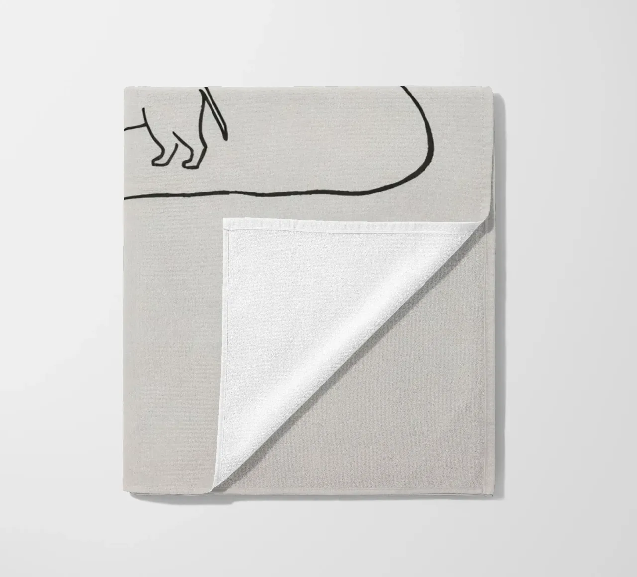 Sagoma di gatto in piedi all'interno di un semplice profilo di nuvola telo mare da DesignDoodle