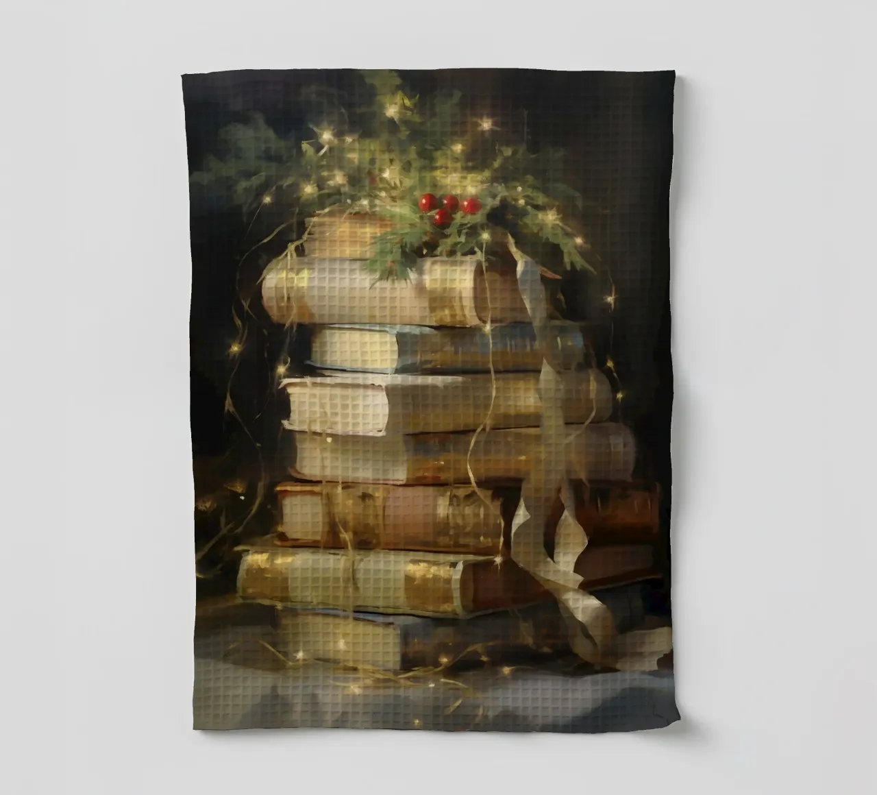 Livres de Noël - Nature morte de lecture de vacances torchon de ClubArt